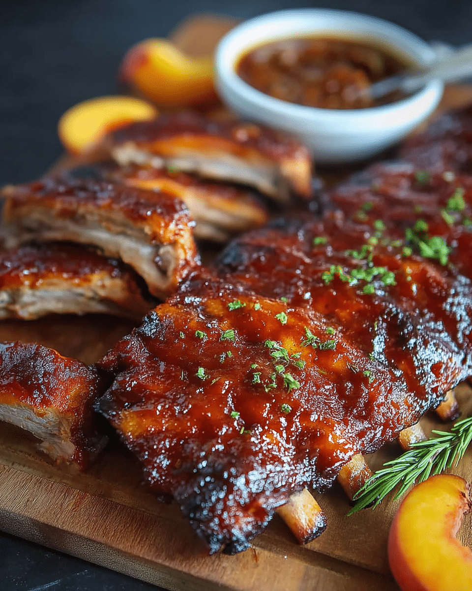 BBQ Ribs With Peach Glaze