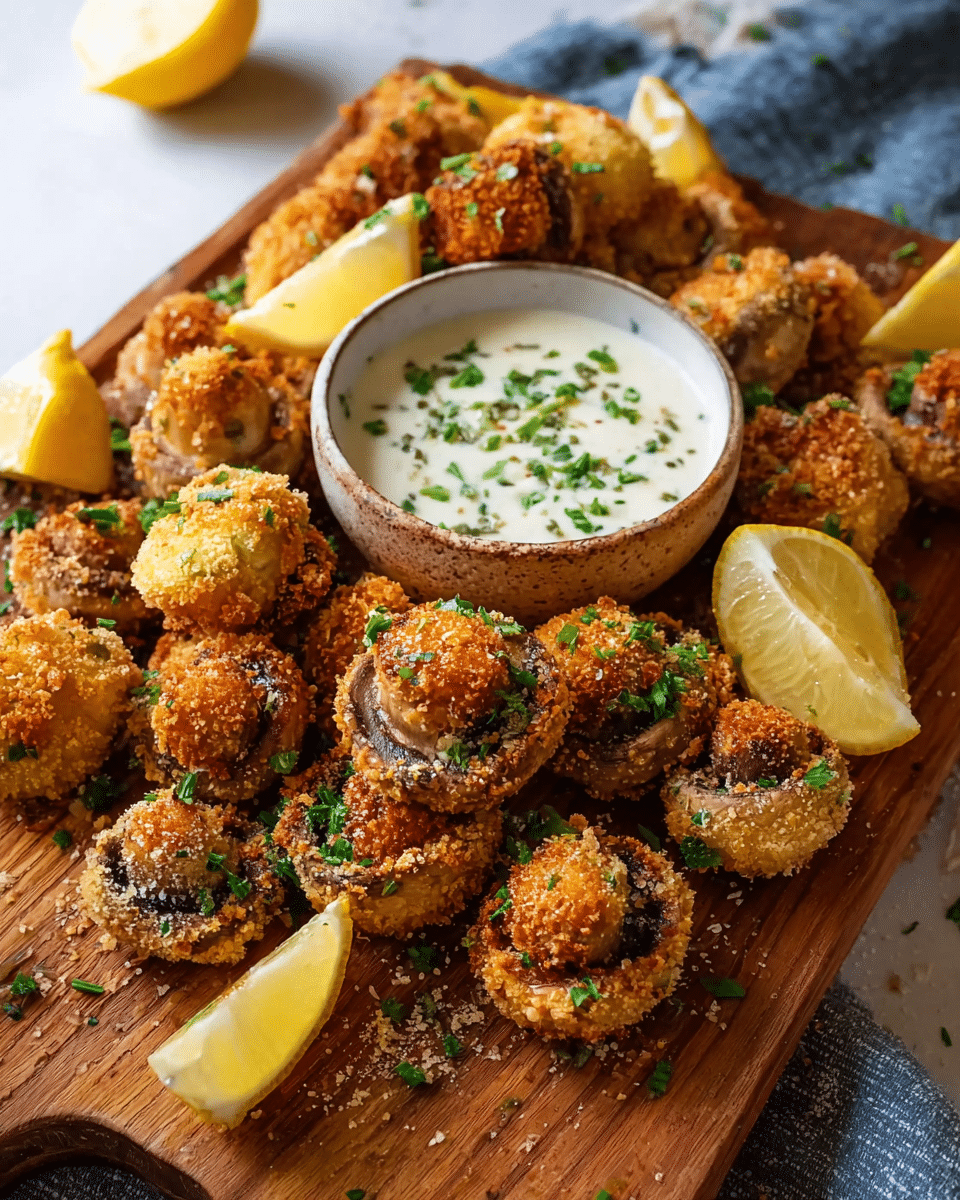 Crispy Garlic Breaded Mushrooms