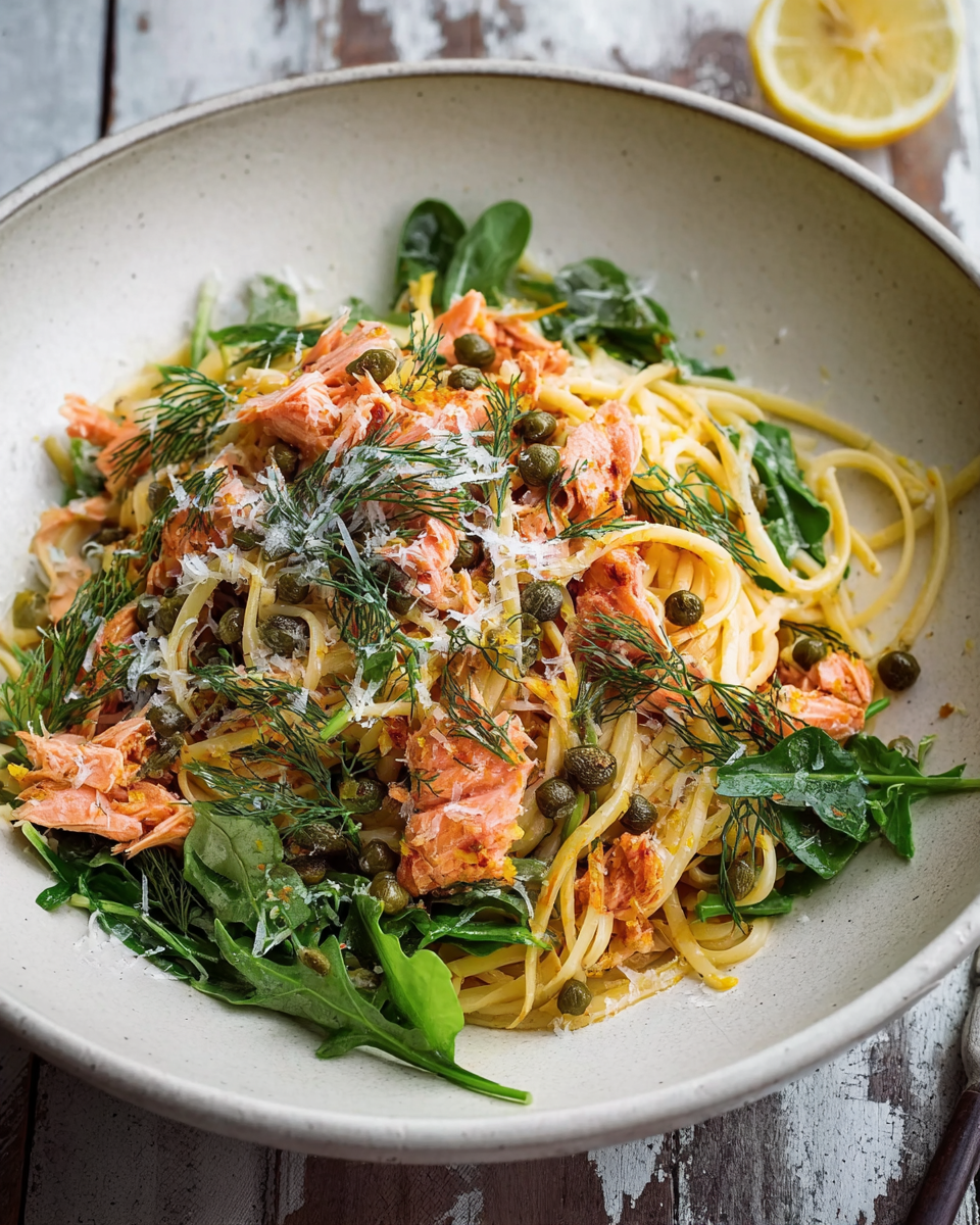 Salmon Linguine With Chilli Oil