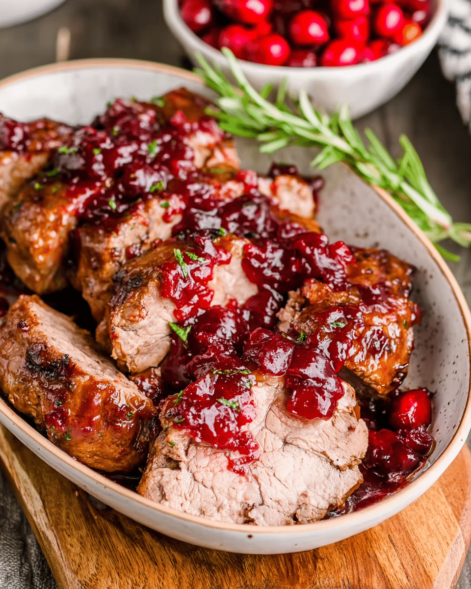 Slow Cooker Cranberry Pork Tenderloin