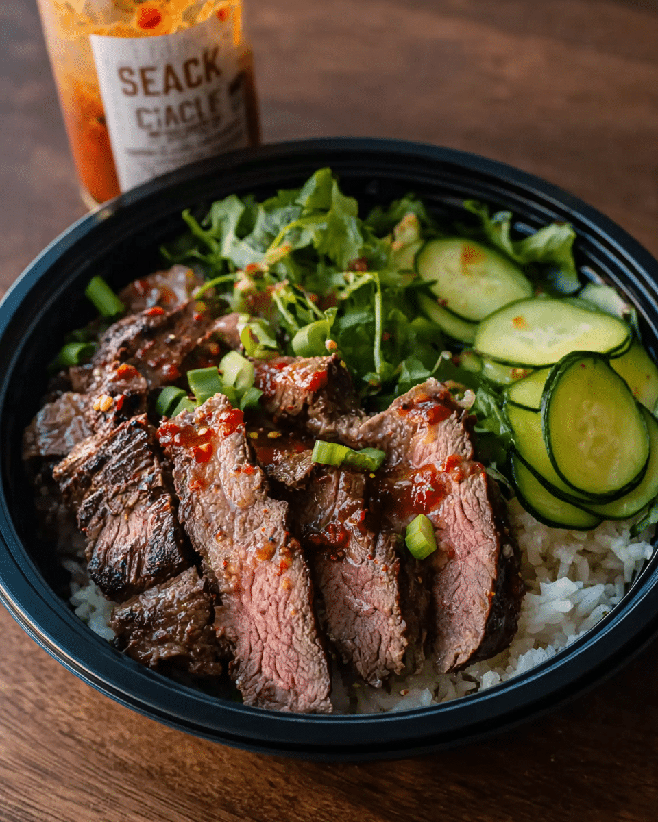 Steak and Crack Sauce Rice Bowl