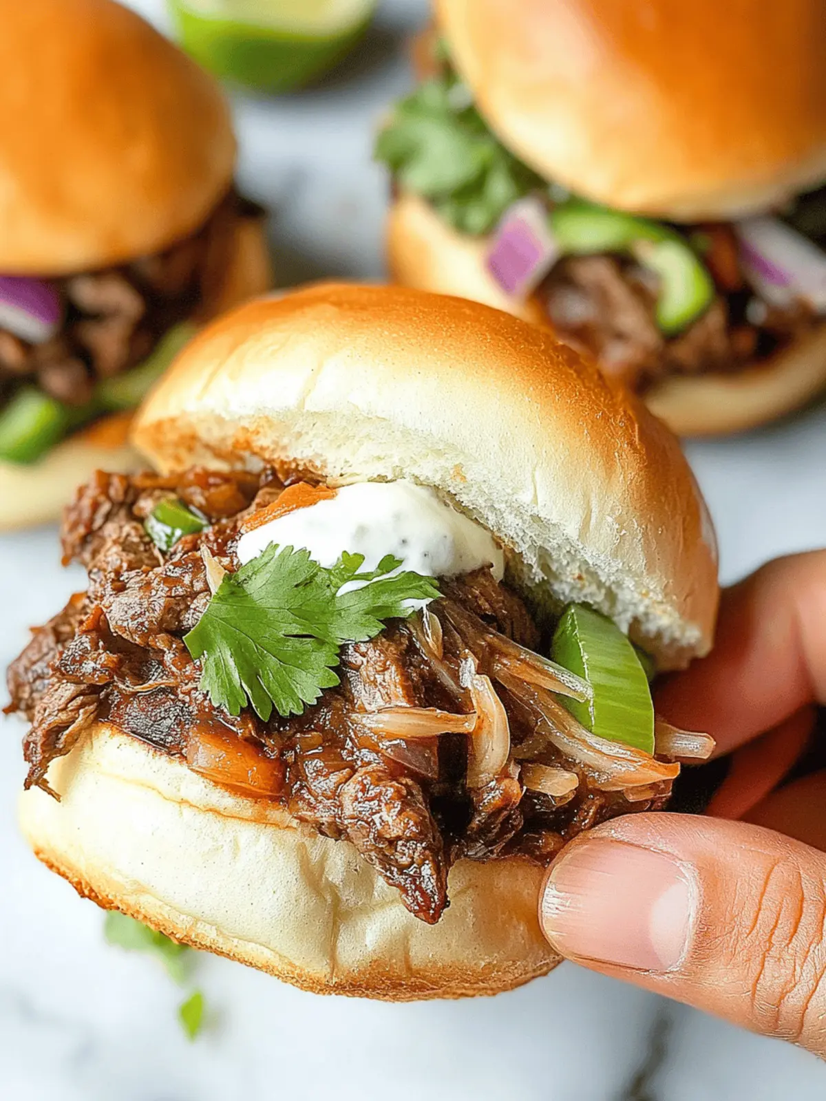 Irresistible Beef Birria Sliders with Cheese and Zesty Toppings 3 Irresistible Beef Birria Sliders with Cheese and Zesty Toppings
