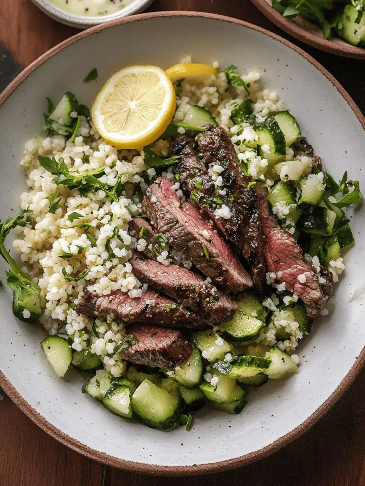 Grilled Skirt Steak with Zesty Lemon Herb Couscous Salad 5 Grilled Skirt Steak with Lemon Herb Couscous Salad