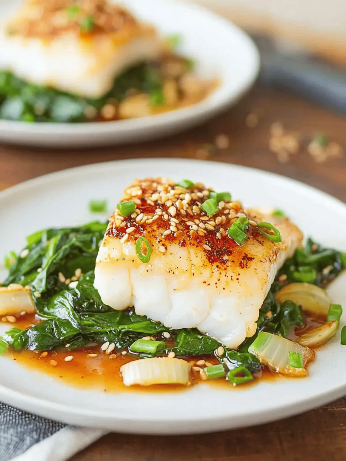 Chilean Sea Bass Recipe with Asian Glaze & Sesame Spinach Bliss 2 Chilean Sea Bass Recipe with Asian Glaze and Sesame Spinach