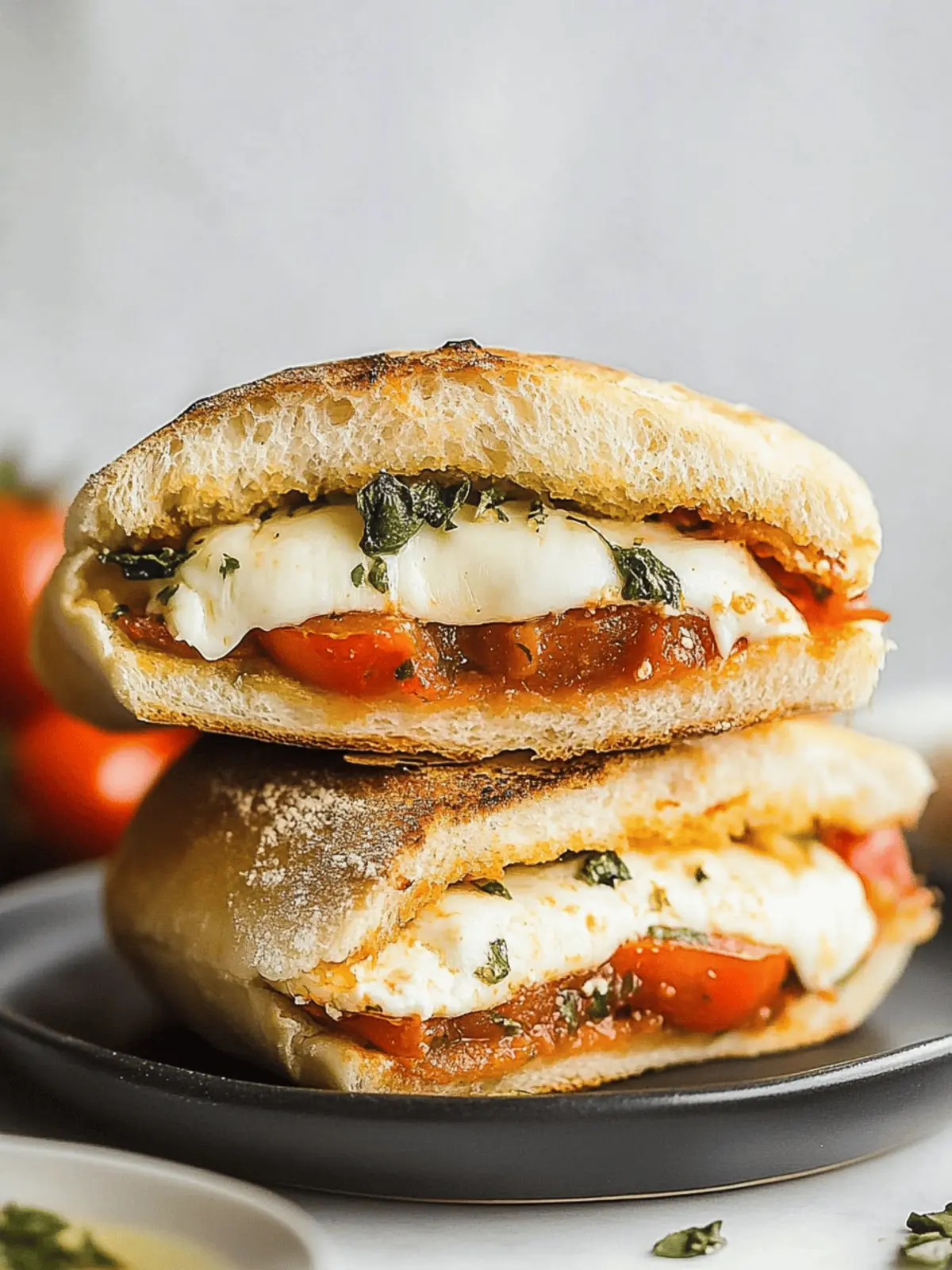 Irresistible Tomato Mozzarella Panini: Quick Vegetarian Bliss 3 Tomato Mozzarella Panini