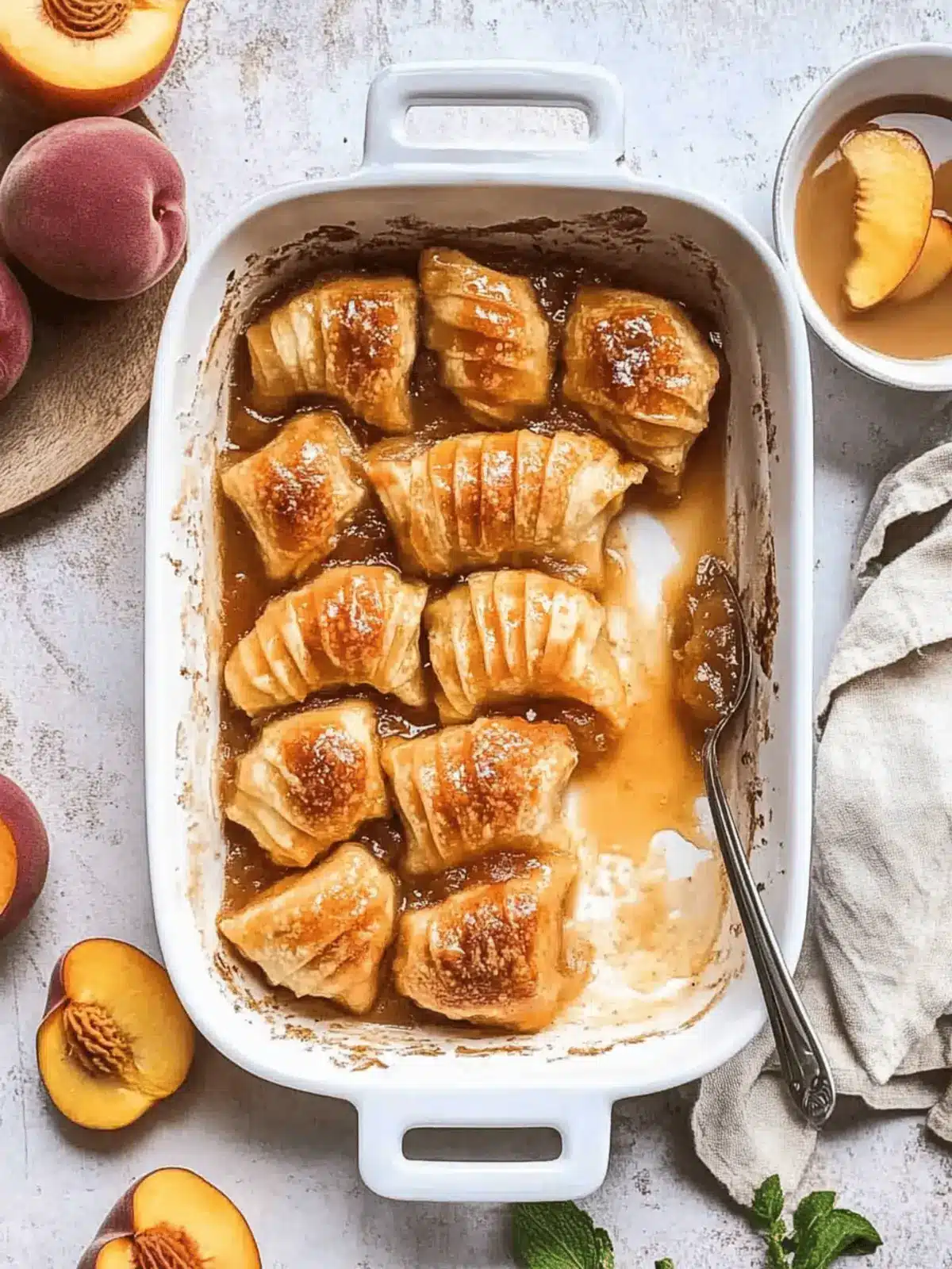 Irresistible Peach Dumplings with Spiced Whiskey Sauce 2 Peach Dumplings