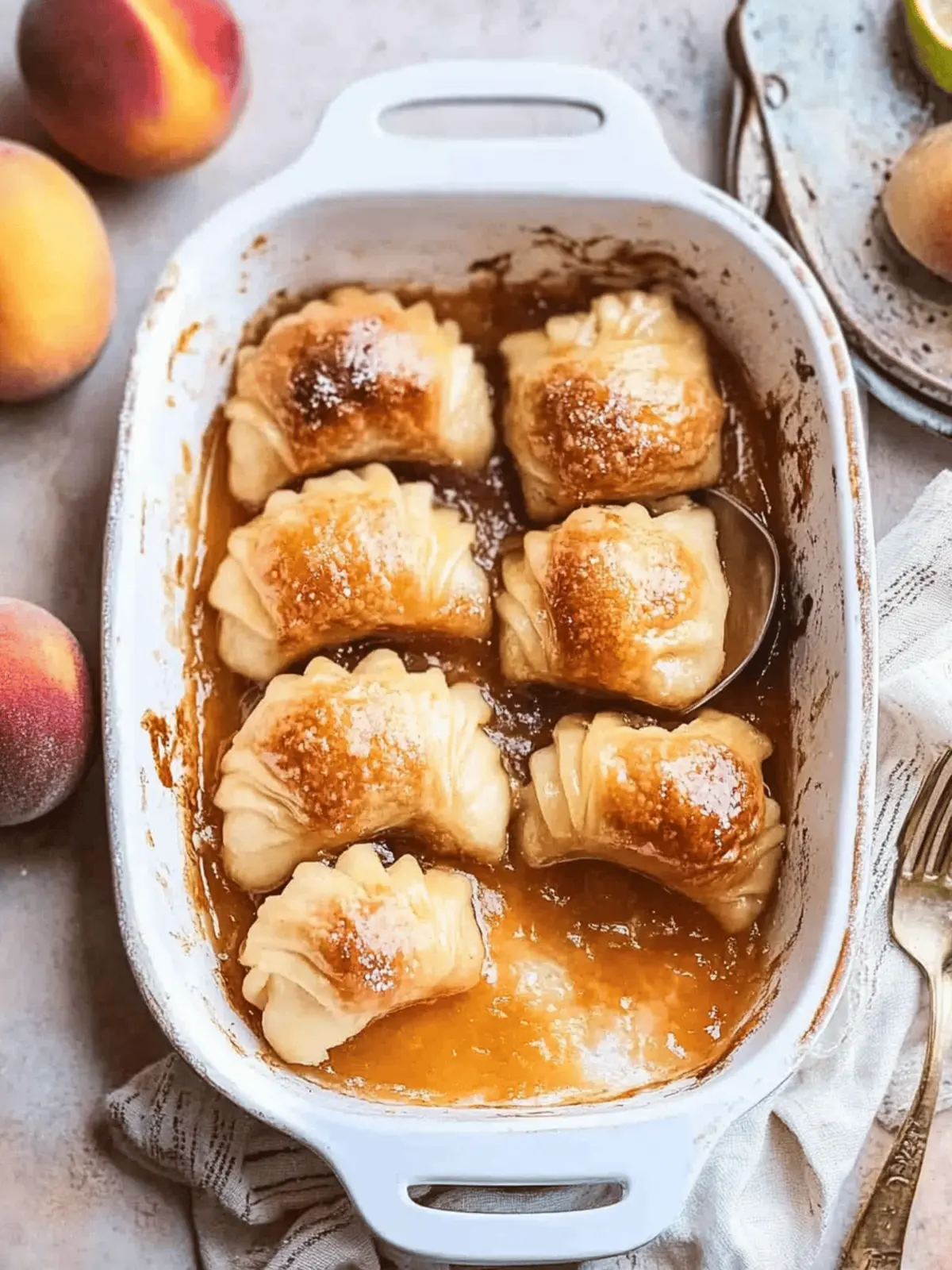 Irresistible Peach Dumplings with Spiced Whiskey Sauce 3 Peach Dumplings