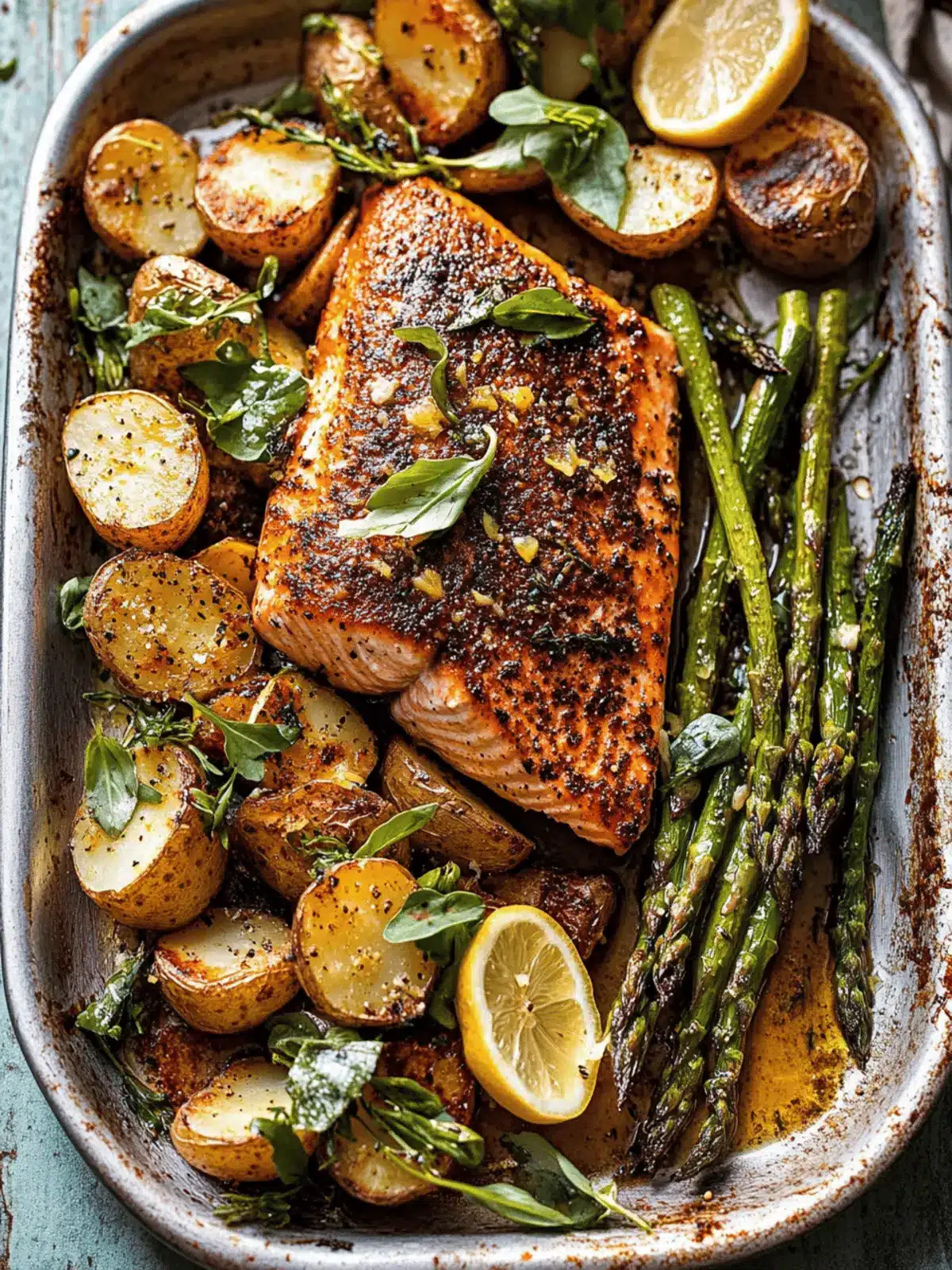 Lemon Brown Butter Salmon with Parmesan Asparagus Delight 5 Lemon Brown Butter Salmon and Potatoes with Parmesan Asparagus