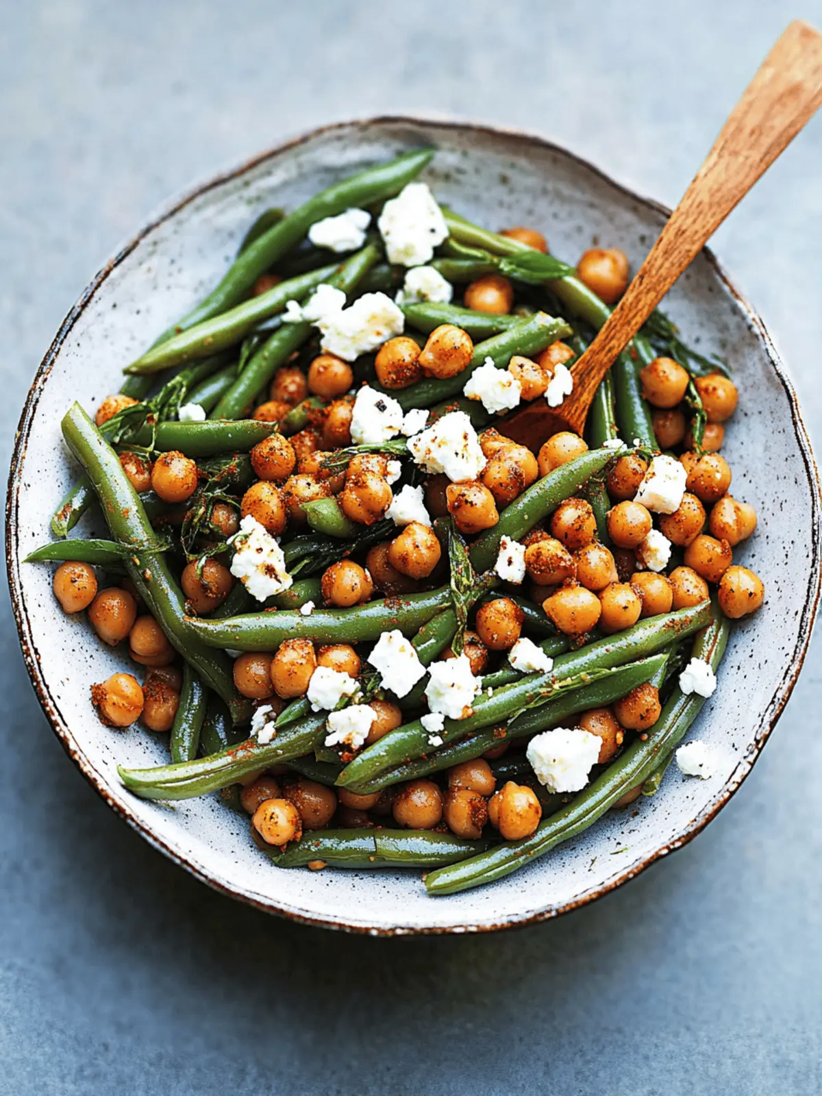 Spicy Harissa Green Beans with Feta and Crunchy Chickpeas 3 Spicy Harissa Green Beans with Feta and Crunchy Chickpeas