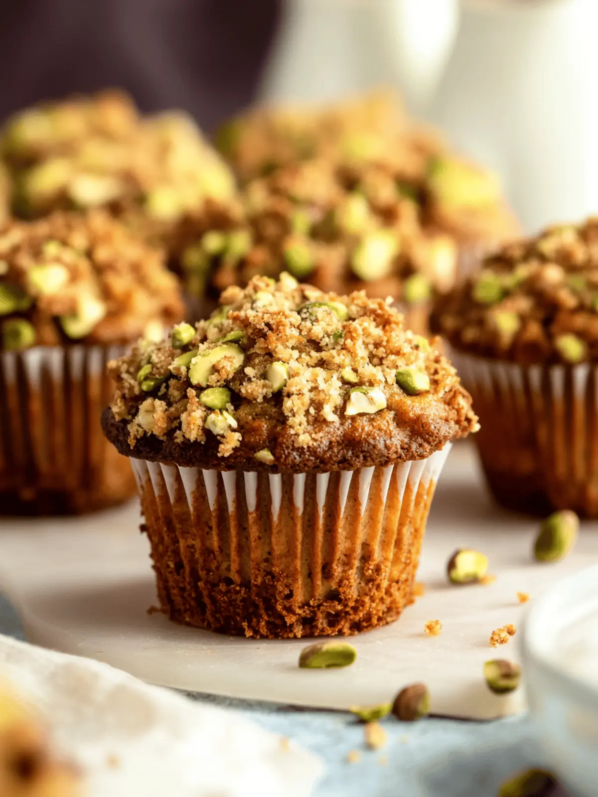 Irresistible Pistachio Muffins With Pistachio Crumble Topping 3 Pistachio Muffins With Pistachio Crumble Topping
