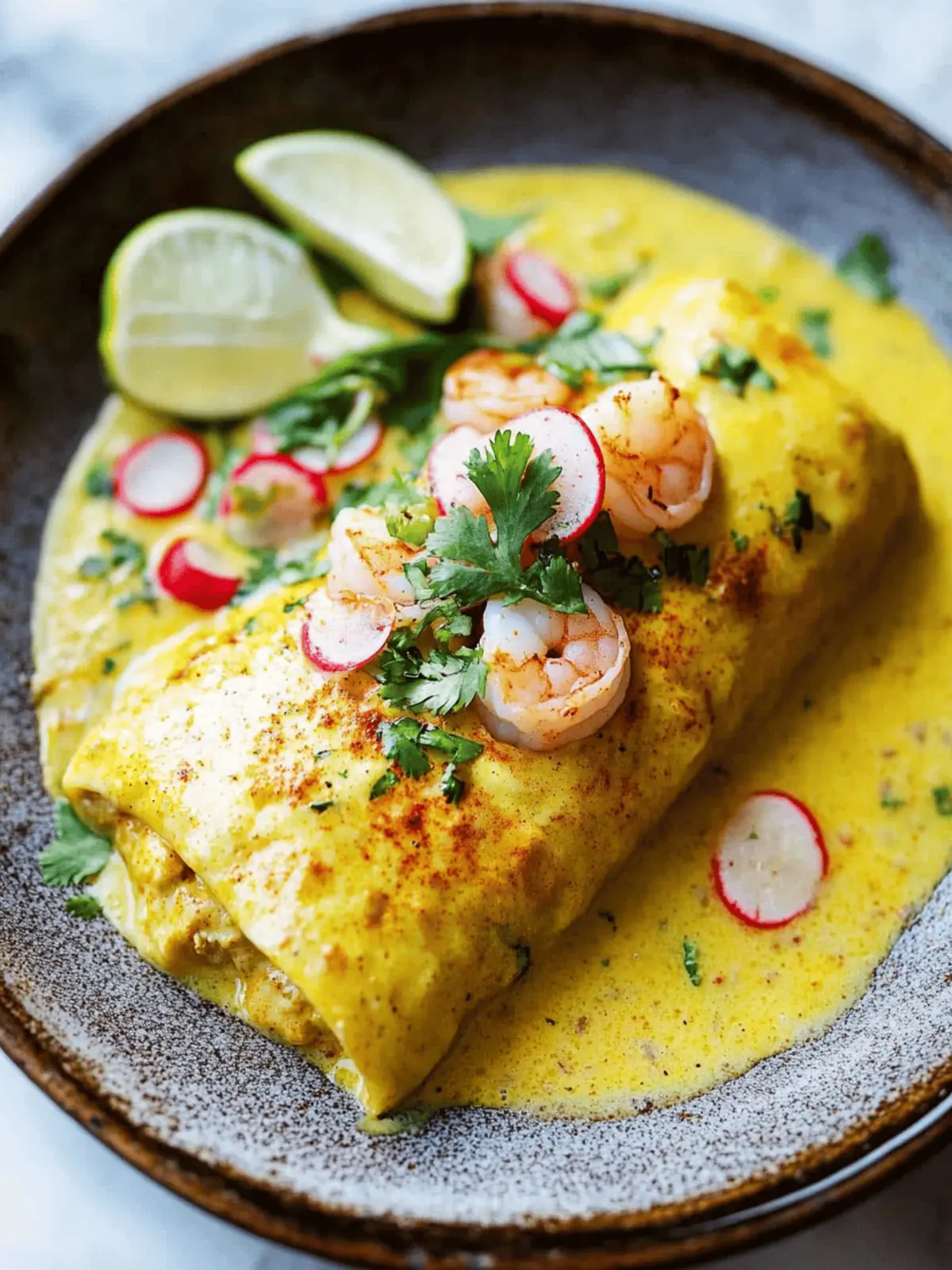 Delicious Shrimp Enchiladas with Bright Yellow Mole Sauce 2 Delicious Shrimp Enchiladas with Bright Yellow Mole Sauce