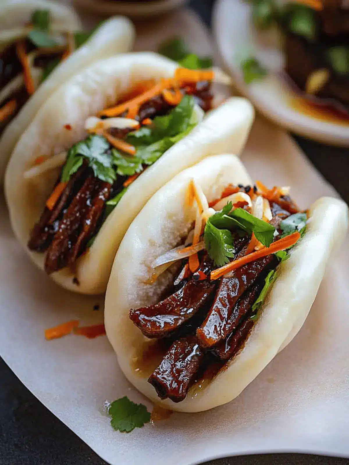 Sticky, Spicy Soy & Ginger Boneless Short Rib Bao Buns Delight 4 Sticky, Spicy Soy & Ginger Boneless Short Rib Bao Buns Delight