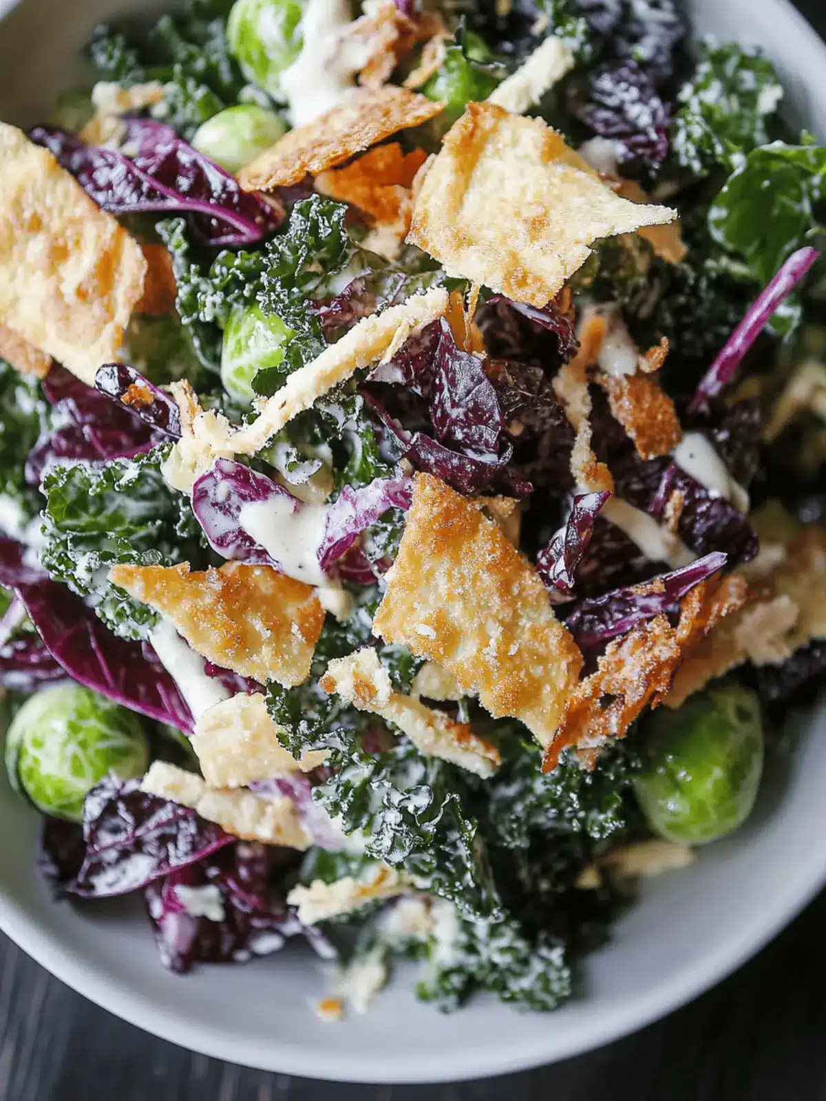 Kale Caesar Salad with Brussels Sprouts for a Flavor Bomb 3 Kale Caesar Salad with Brussels Sprouts for a Flavor Bomb