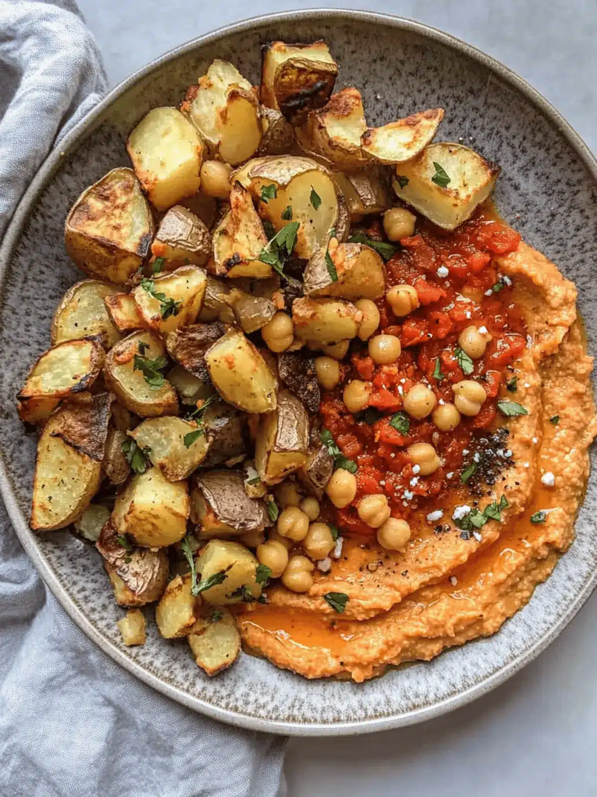 Irresistible Red Pepper Feta Dip with Roasted Potatoes & Chickpeas 3 Red Pepper Feta Dip with Roasted Potatoes & Chickpeas