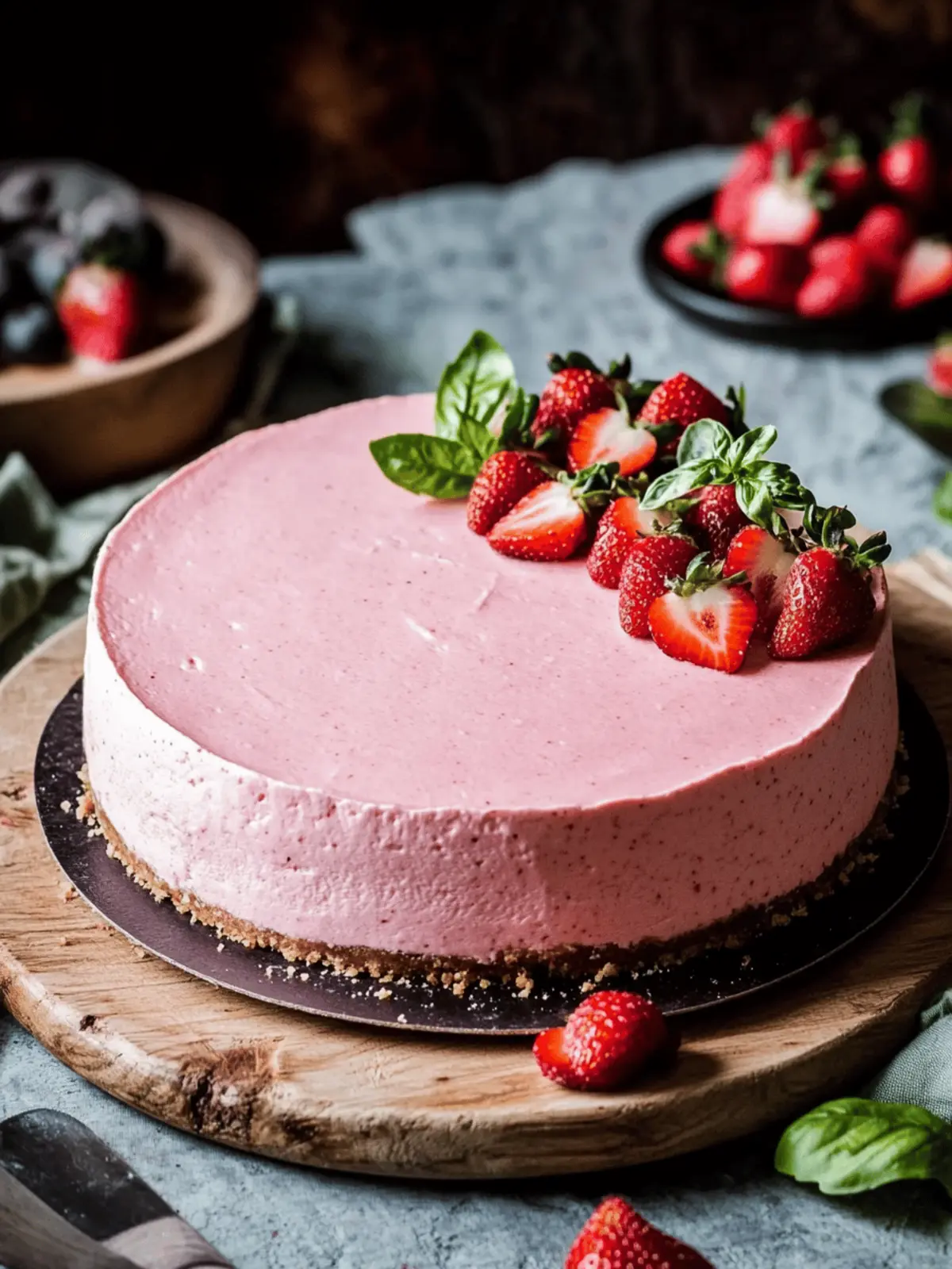 Irresistible Strawberry Basil Cheesecake That's No-Bake Magic 3 Strawberry Basil Cheesecake