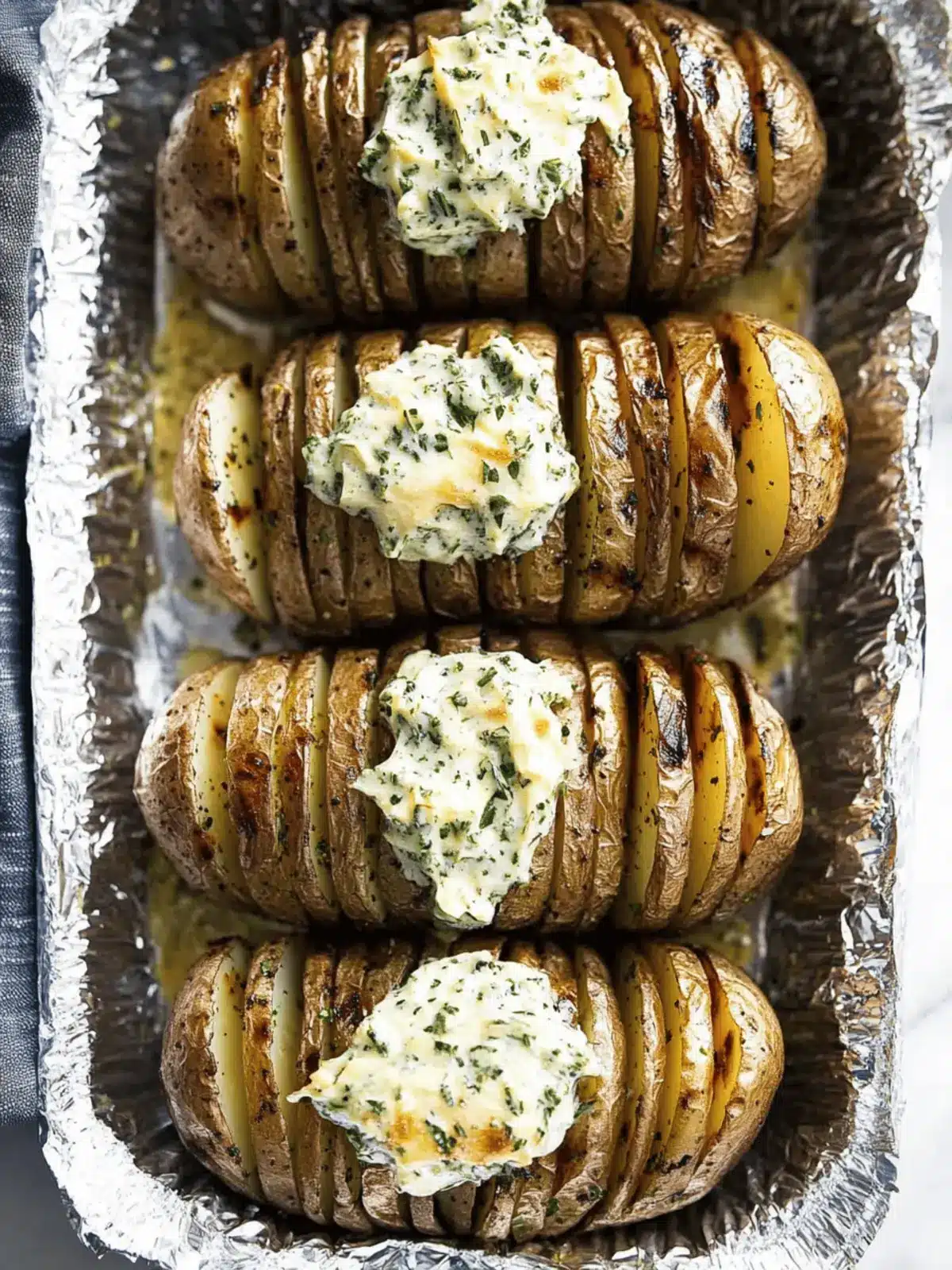Grilled Hasselback Potatoes with Chive Butter: Grilling Bliss 3 Grilled Hasselback Potatoes with Chive Butter