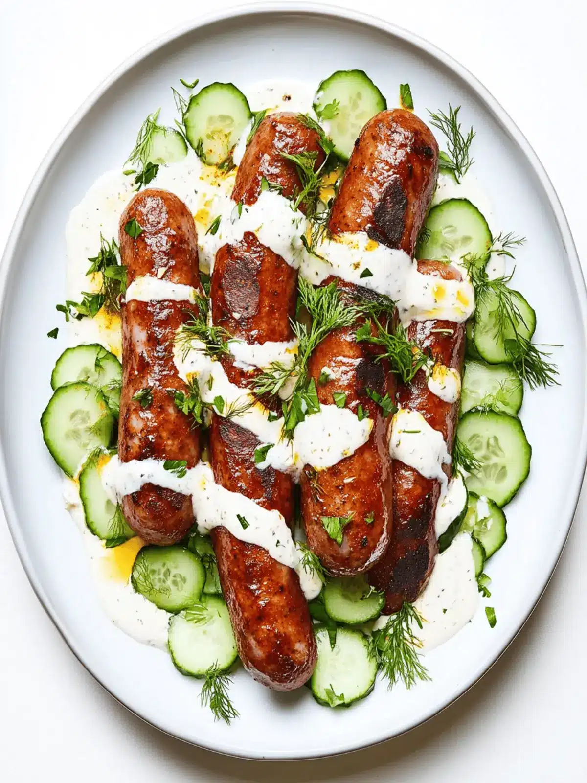 Spicy Merguez Sausage with Harissa and Cool Cucumber Yogurt 3 Spicy Merguez Sausage with Harissa and Cucumber Yogurt