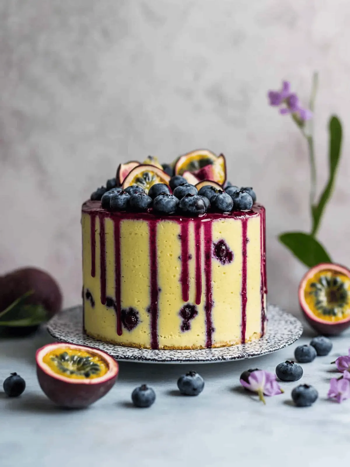 Bright Blueberry Passionfruit Layer Cake for Spring Celebrations 2 Blueberry Passionfruit Layer Cake