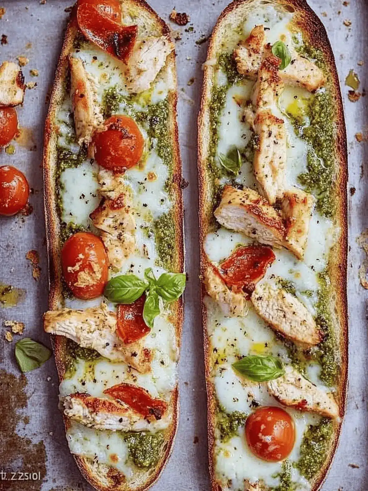 Savory French Bread Pesto Chicken Pizza Ready in 20 Minutes 5 French Bread Pesto Chicken Pizza