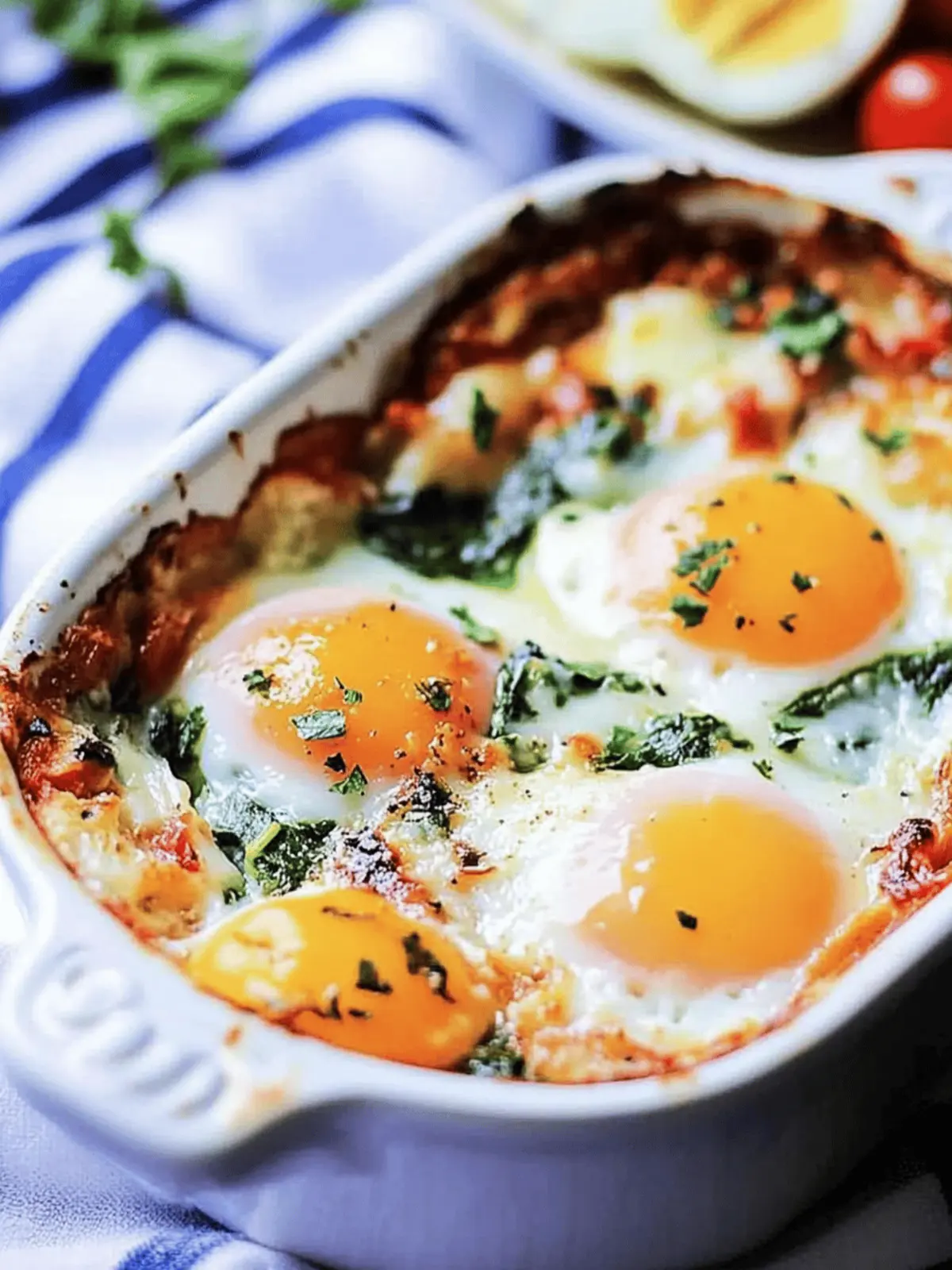 Baked Eggs in Tomato Spinach Cream Sauce – A Cozy Delish Treat 2 Baked Eggs in Tomato Spinach Cream Sauce