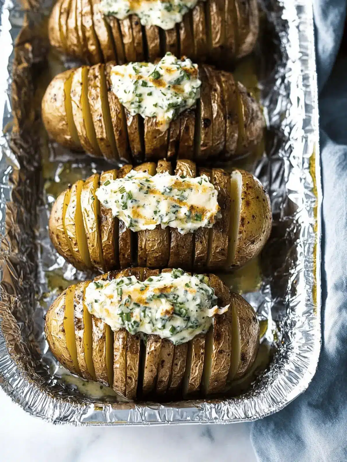 Grilled Hasselback Potatoes with Chive Butter: Grilling Bliss 4 Grilled Hasselback Potatoes with Chive Butter