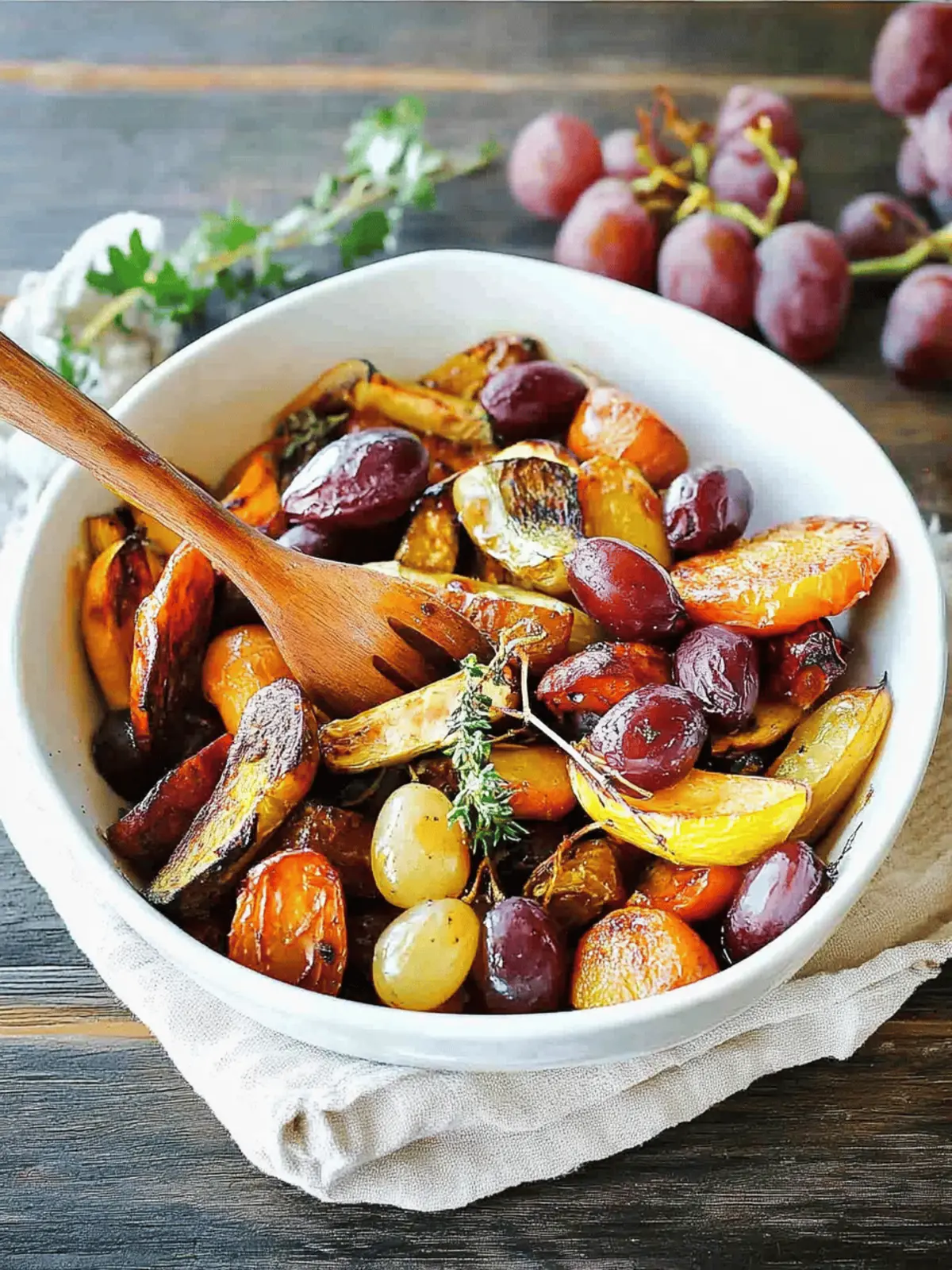 Roasted Veggies with Grapes and Honey for a Sweet Surprise 2 Roasted Veggies with Grapes and Honey