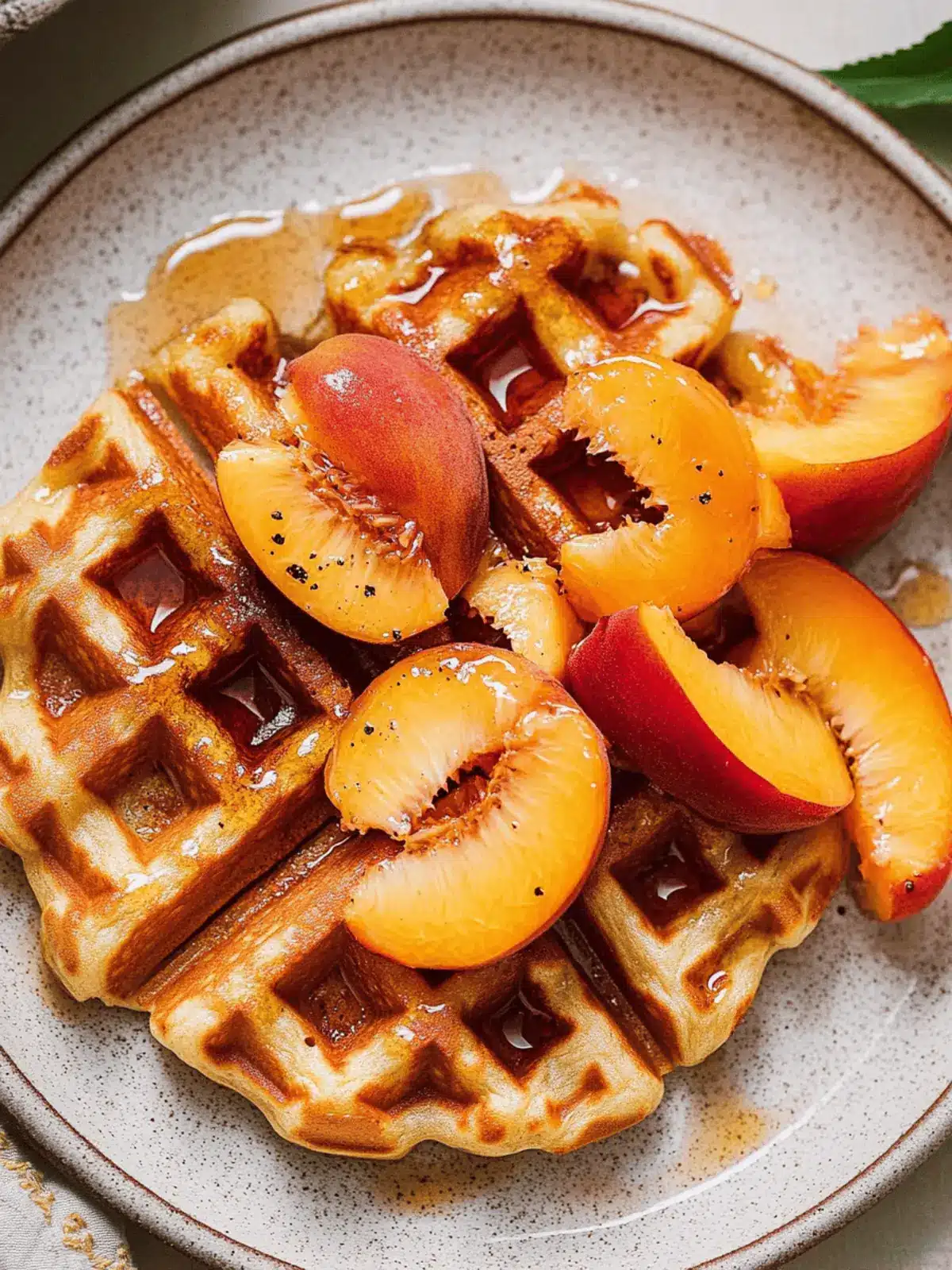 Brown Butter Waffles with Macerated Peaches for Blissful Mornings 3 Brown Butter Waffles with Macerated Peaches