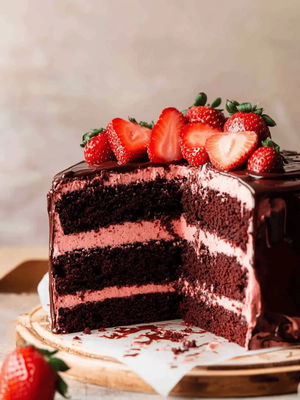 Decadent Chocolate Strawberry Cake for Your Sweet Celebrations 3 Chocolate Strawberry Cake