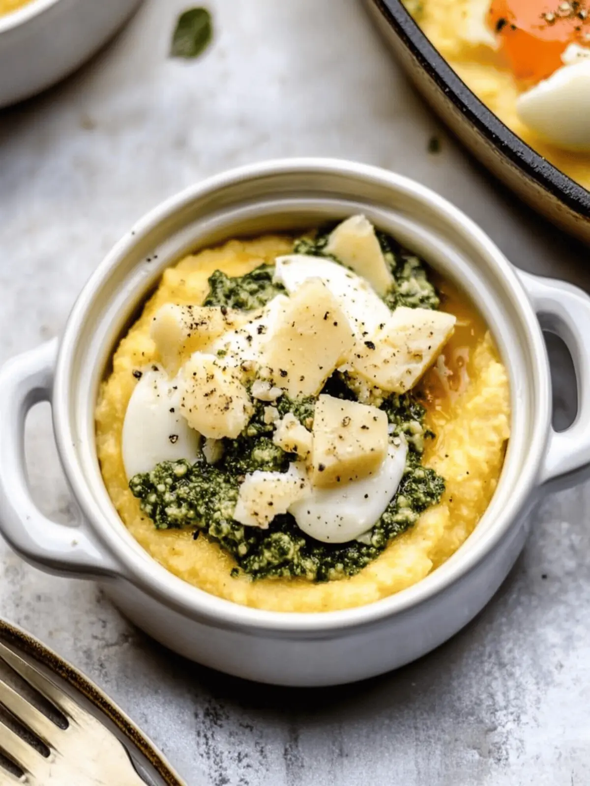 Creamy Breakfast Polenta with Pesto & Eggs for a Cozy Brunch 3 Creamy Breakfast Polenta with Pesto & Eggs