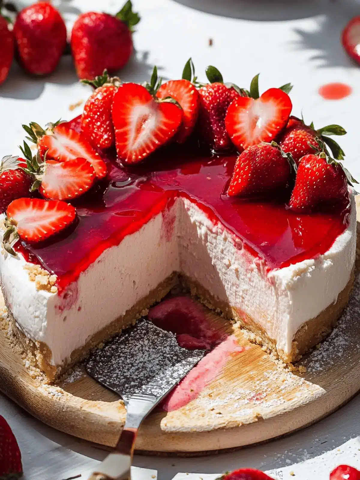 Decadent Strawberry Cheesecake with Buttery Shortbread Crust 3 Strawberry Cheesecake