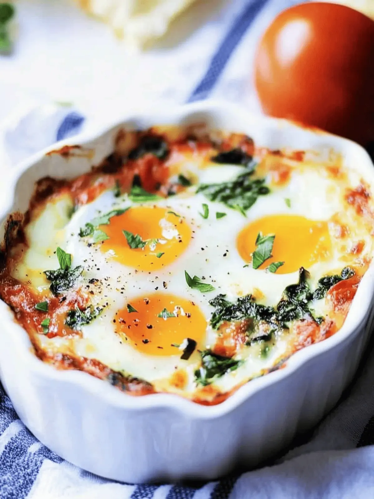 Baked Eggs in Tomato Spinach Cream Sauce – A Cozy Delish Treat 4 Baked Eggs in Tomato Spinach Cream Sauce