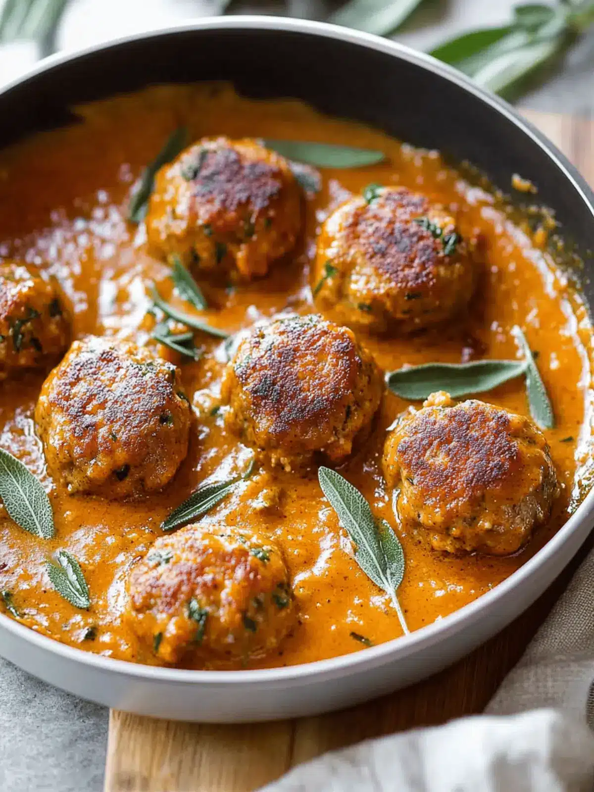 Turkey Meatballs in Pumpkin Sage Sauce for Cozy Nights 4 Turkey Meatballs in Pumpkin Sage Sauce
