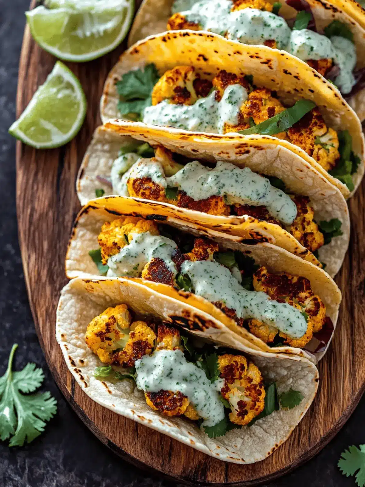 Cauliflower Tacos with Creamy Cilantro Lime Delight 5 Cauliflower Tacos with Cilantro Lime Crema