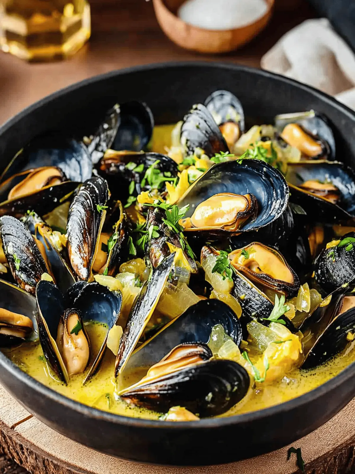 Mussels in Fennel Saffron Wine Sauce for Gourmet Home Cooking 5 Mussels in Fennel Saffron Wine Sauce