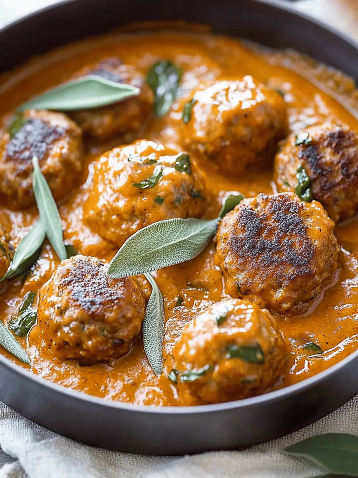 Turkey Meatballs in Pumpkin Sage Sauce for Cozy Nights 2 Turkey Meatballs in Pumpkin Sage Sauce