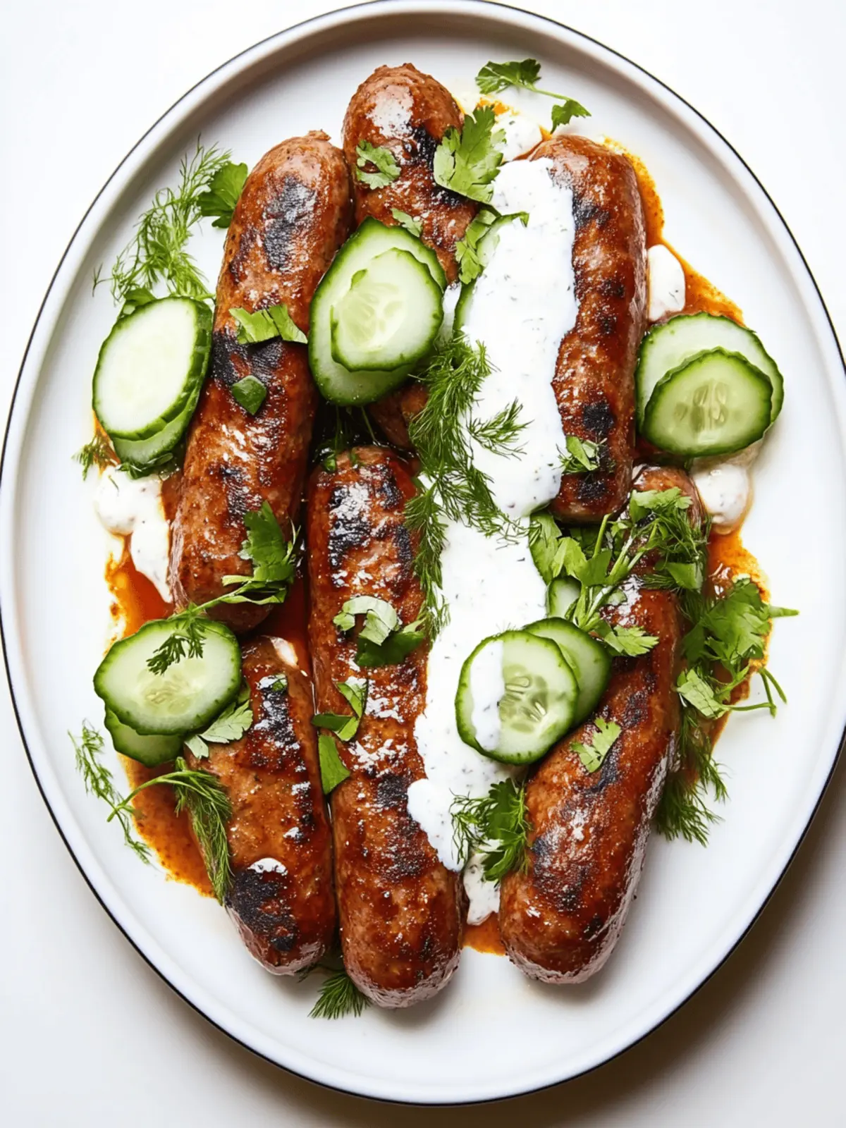 Spicy Merguez Sausage with Harissa and Cool Cucumber Yogurt 5 Spicy Merguez Sausage with Harissa and Cucumber Yogurt
