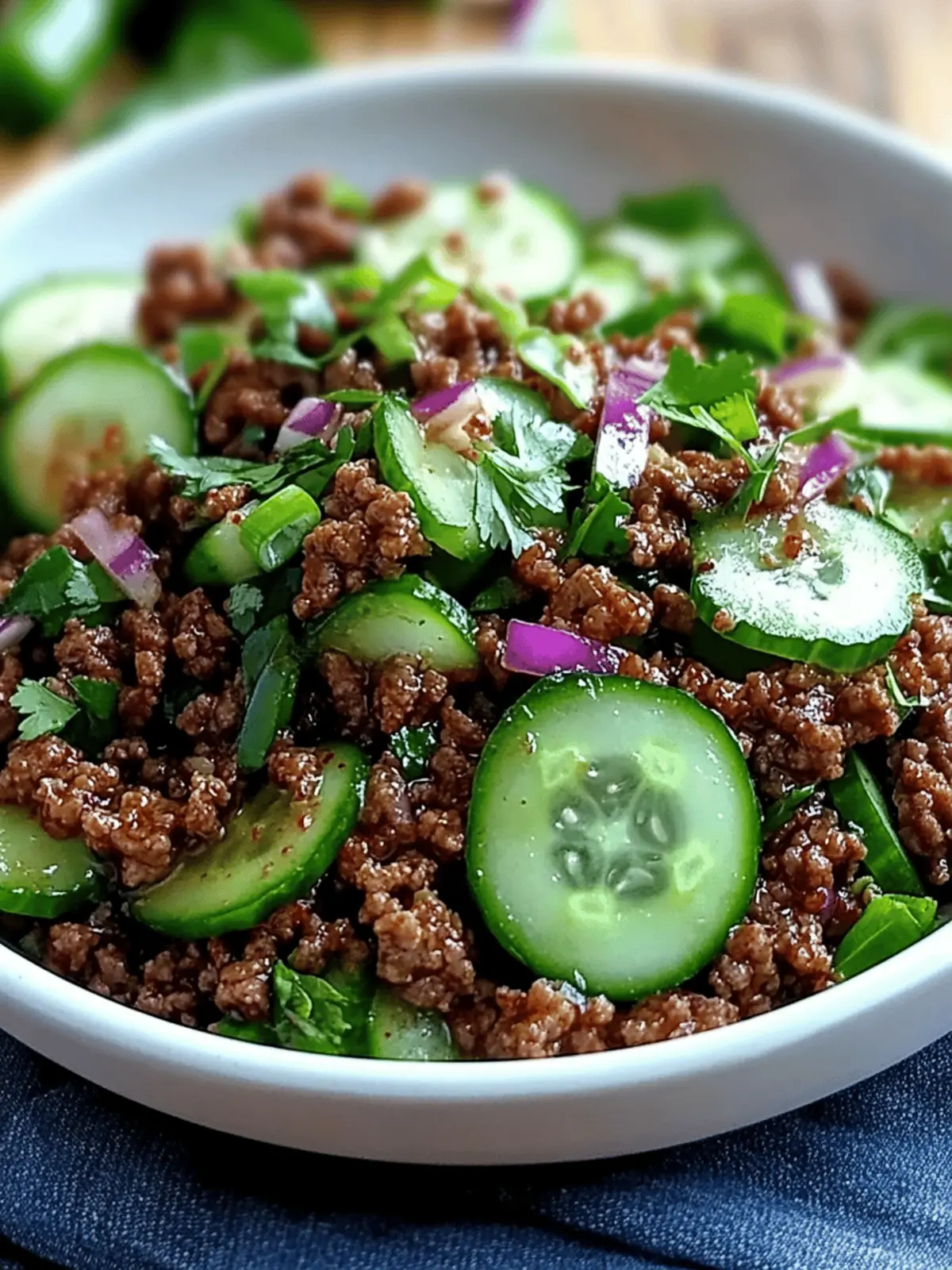Savory Spicy Korean Ground Beef with Crisp Cucumber Salad 4 Spicy Korean Ground Beef with Cucumber Salad
