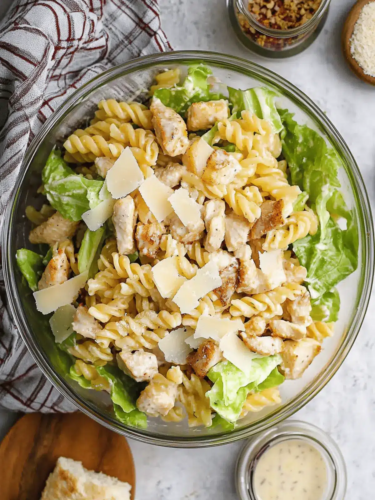 Delicious Chicken Caesar Pasta Salad with Easy Homemade Dressing 4 Chicken Caesar Pasta Salad with Easy Homemade Dressing