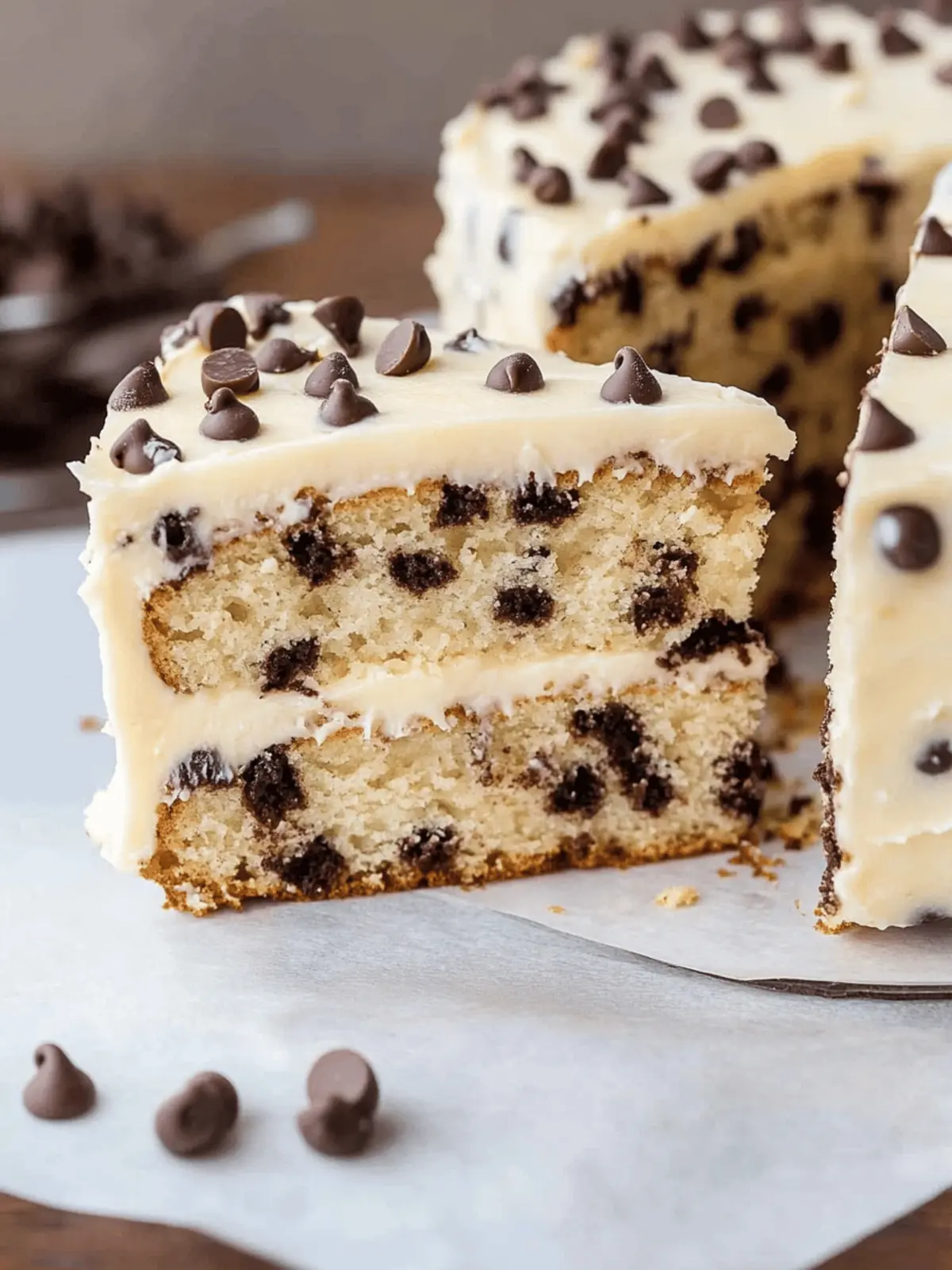 Deliciously Moist Chocolate Chip Cake with Creamy Frosting 4 Chocolate Chip Cake