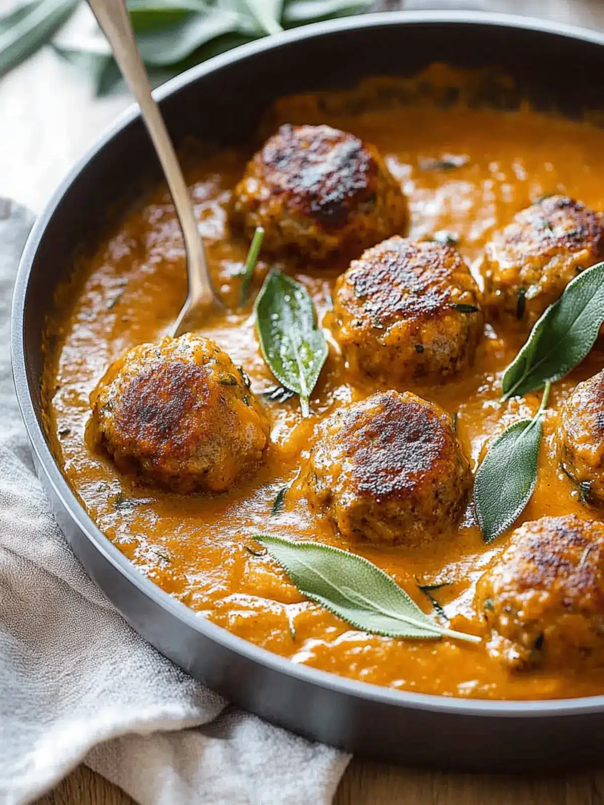 Turkey Meatballs in Pumpkin Sage Sauce for Cozy Fall Nights 2 Turkey Meatballs in Pumpkin Sage Sauce
