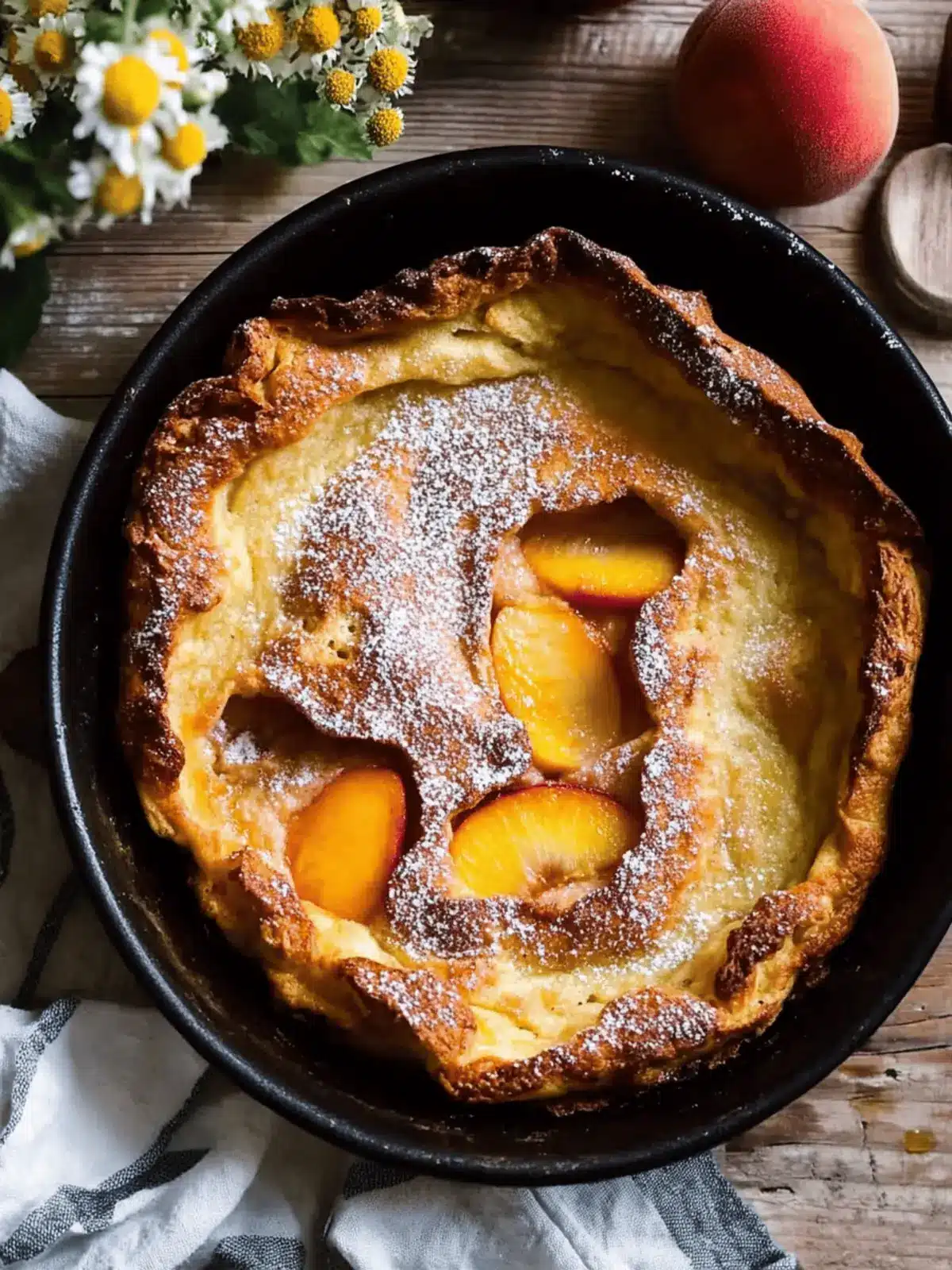 Cinnamon Sugar Peach Dutch Baby for the Perfect Summer Brunch 3 Cinnamon Sugar Peach Dutch Baby