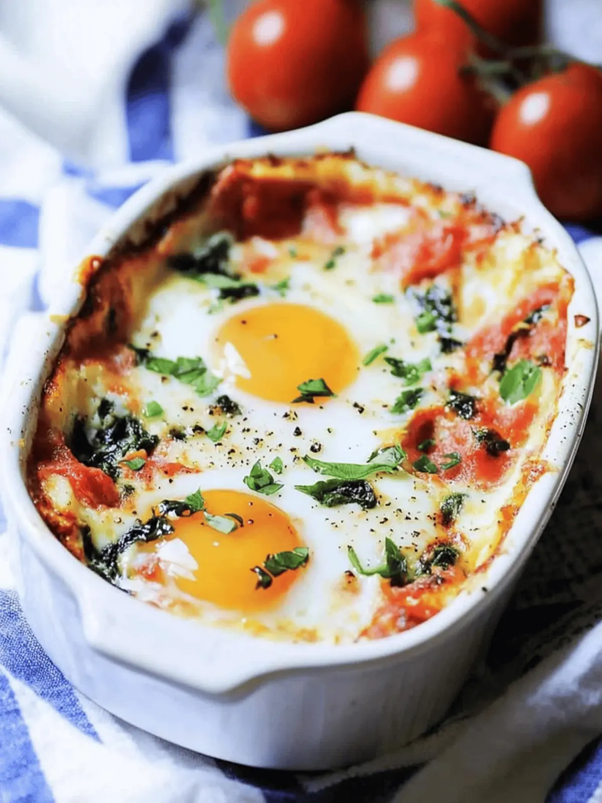 Baked Eggs in Tomato Spinach Cream Sauce – A Cozy Delish Treat 5 Baked Eggs in Tomato Spinach Cream Sauce