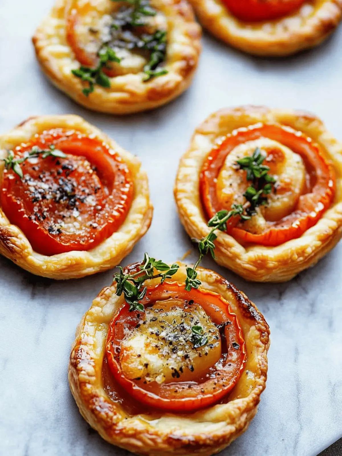 Mini Tomato Tarts with Puff Pastry Perfect for Last-Minute Guests 3 Mini Tomato Tarts with Puff Pastry
