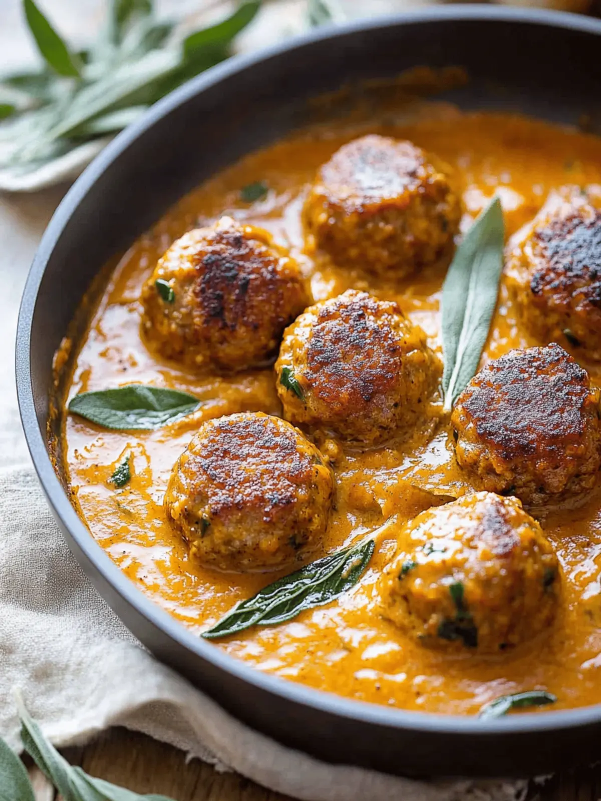 Turkey Meatballs in Pumpkin Sage Sauce for Cozy Fall Nights 4 Turkey Meatballs in Pumpkin Sage Sauce