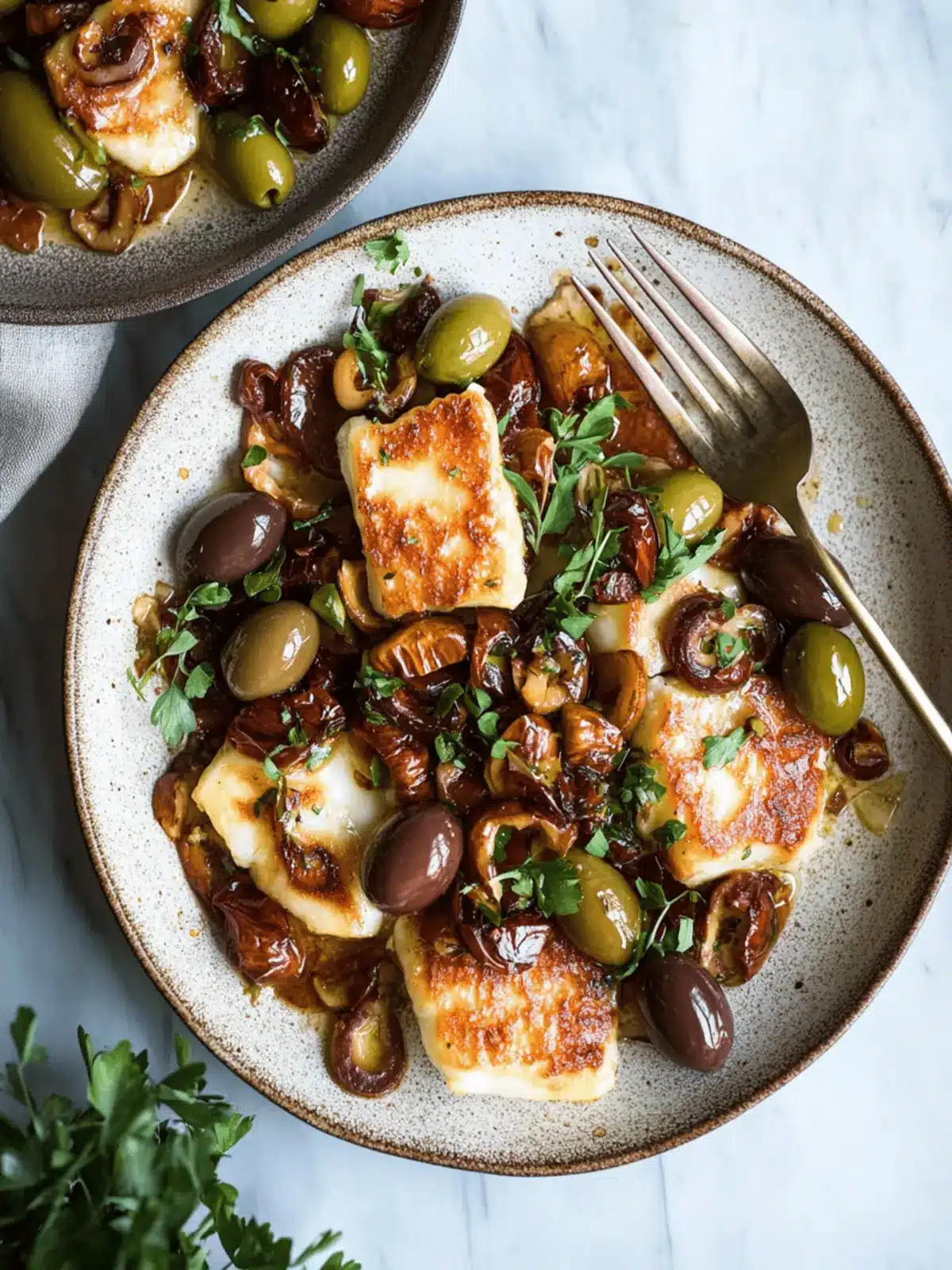 Delicious Pan-Fried Halloumi Cheese with Olives & Hazelnuts 5 Pan-Fried Halloumi Cheese with Olives & Hazelnuts