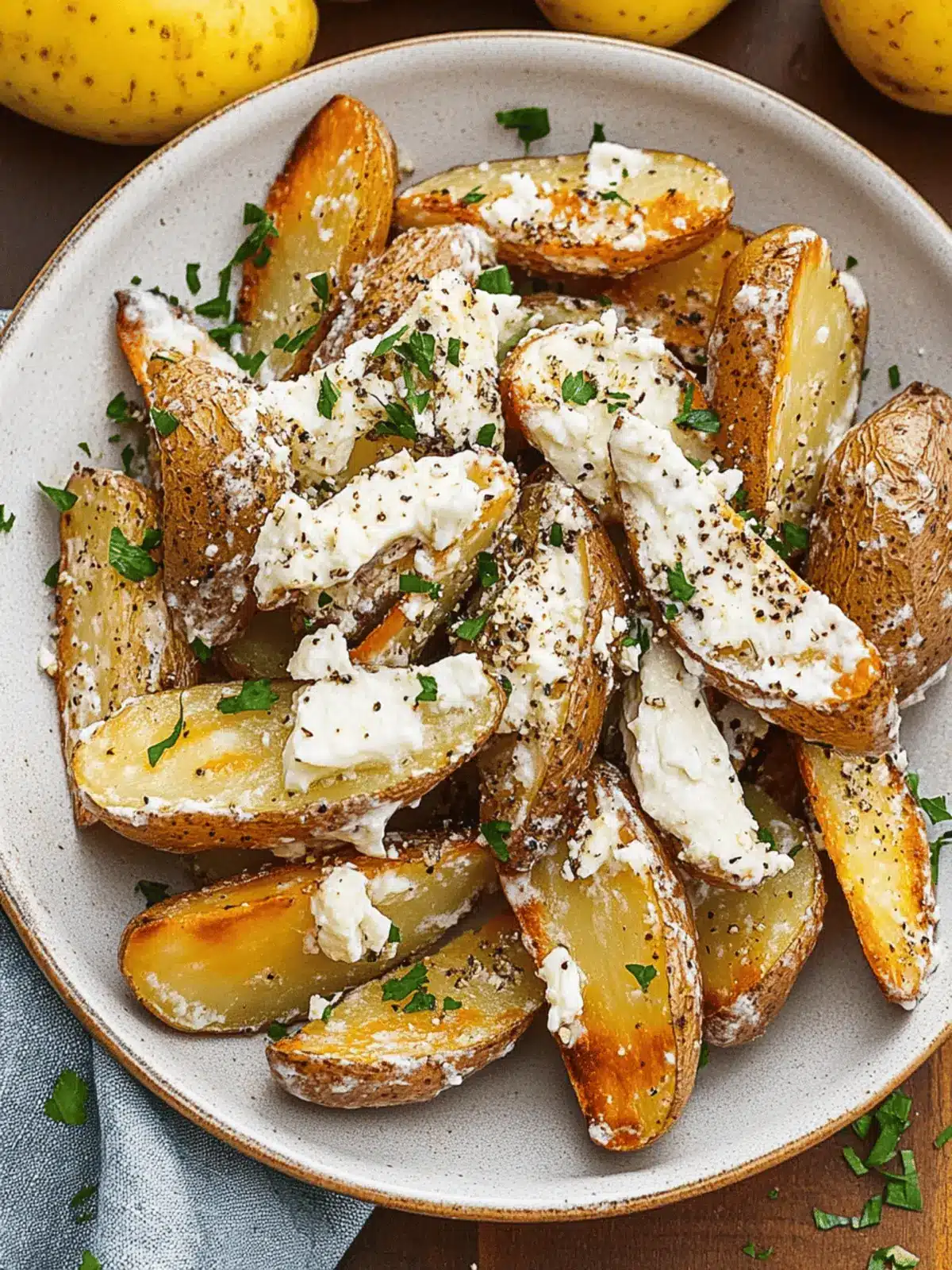Savor Roasted Potatoes in Melted Goat Cheese Dressing Today 5 Roasted Potatoes in a Melted Goat Cheese Dressing