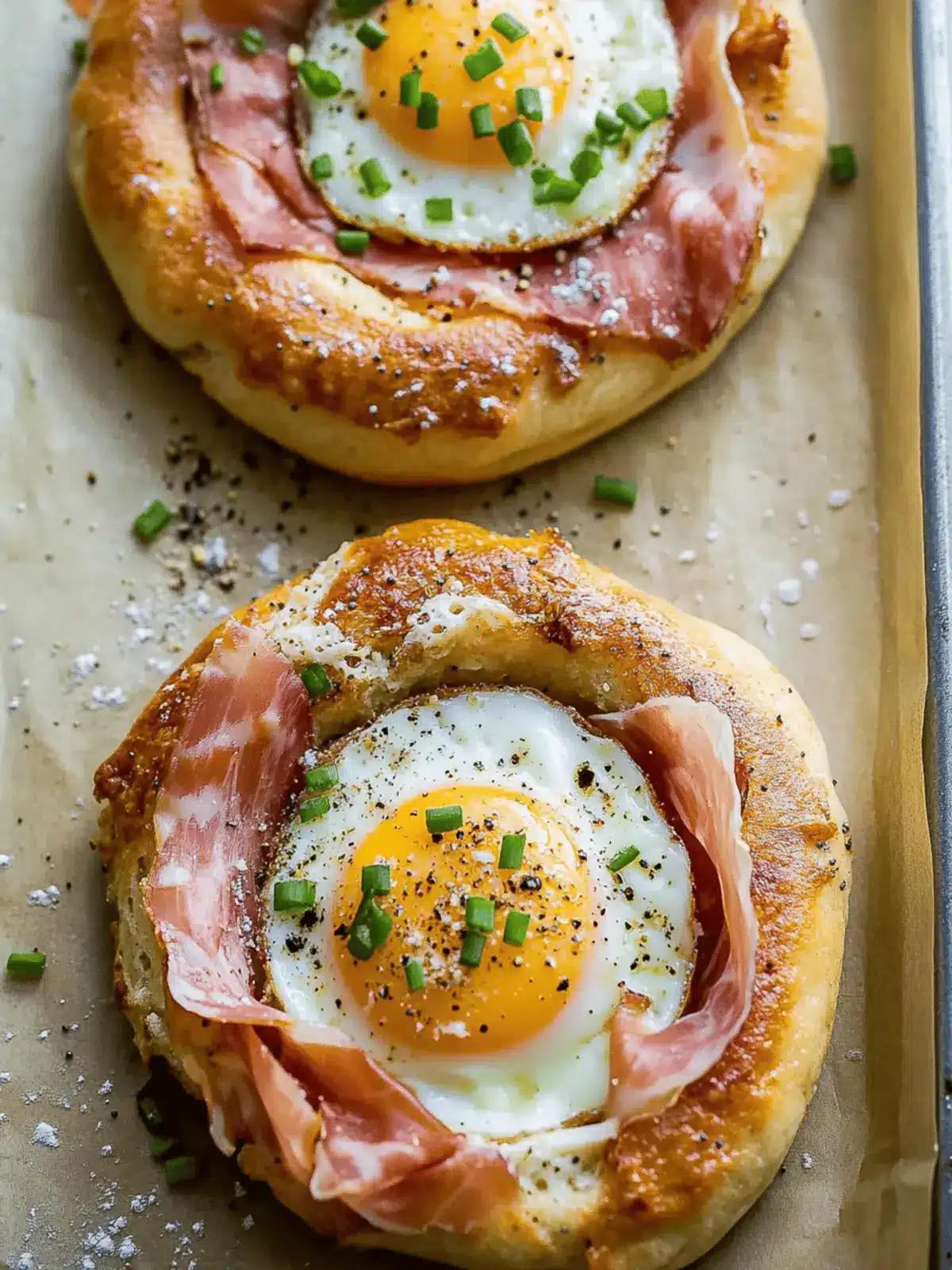 Egg in a Bagel Hole with Cheese & Prosciutto for a Cozy Breakfast 5 Egg in a Bagel Hole with Cheese & Prosciutto