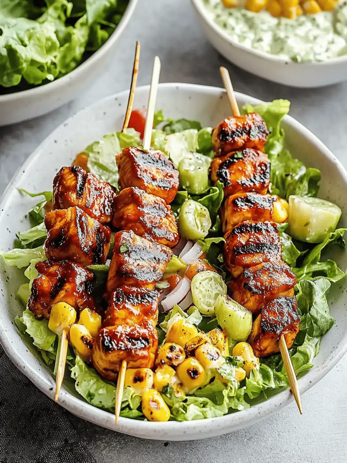 BBQ Chicken Skewer Salad: A Savory Summer Delight 5 BBQ Chicken Skewer Salad