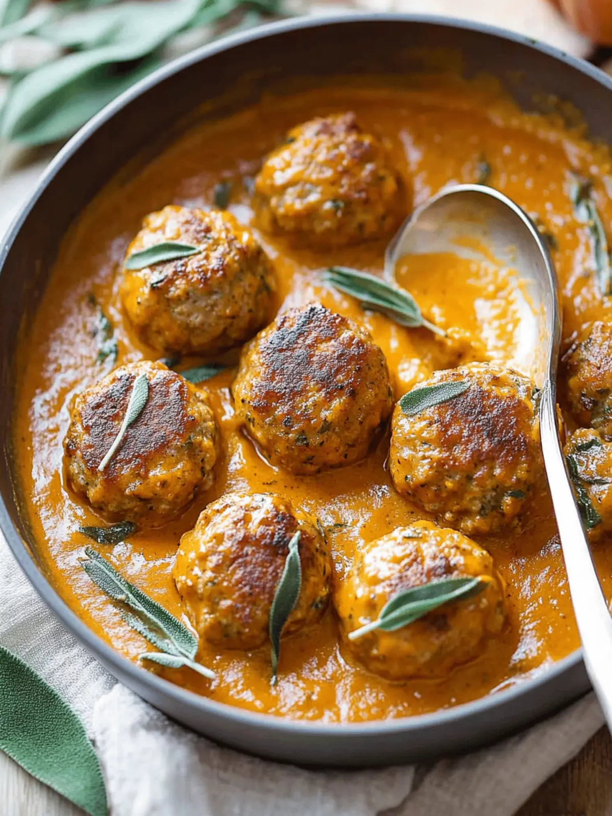 Turkey Meatballs in Pumpkin Sage Sauce for Cozy Nights 5 Turkey Meatballs in Pumpkin Sage Sauce