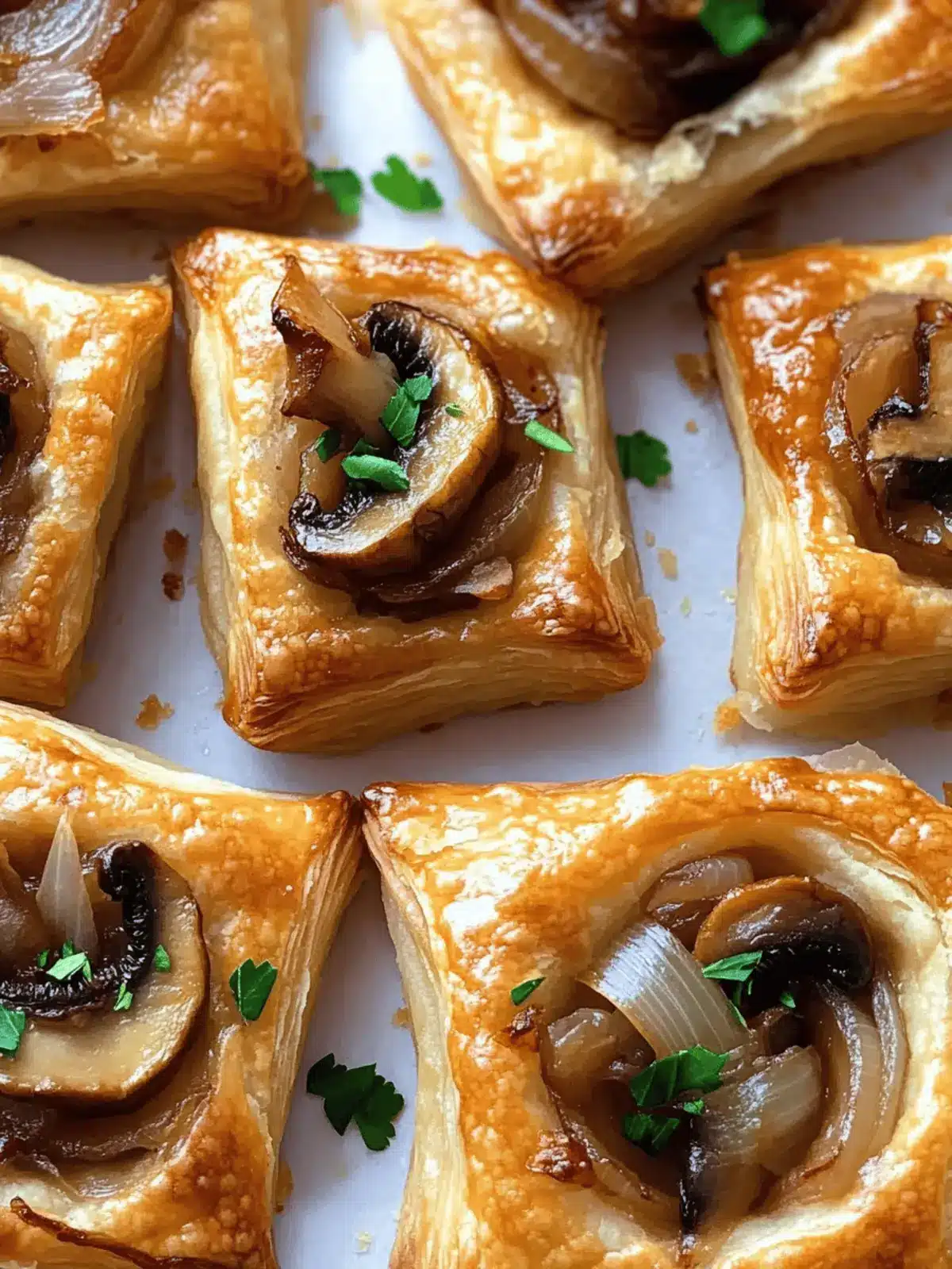 Delicious Caramelized Onion Puff Pastry Bites with Gruyere Magic 2 Caramelized Onion Puff Pastry Bites with Gruyere and Mushrooms